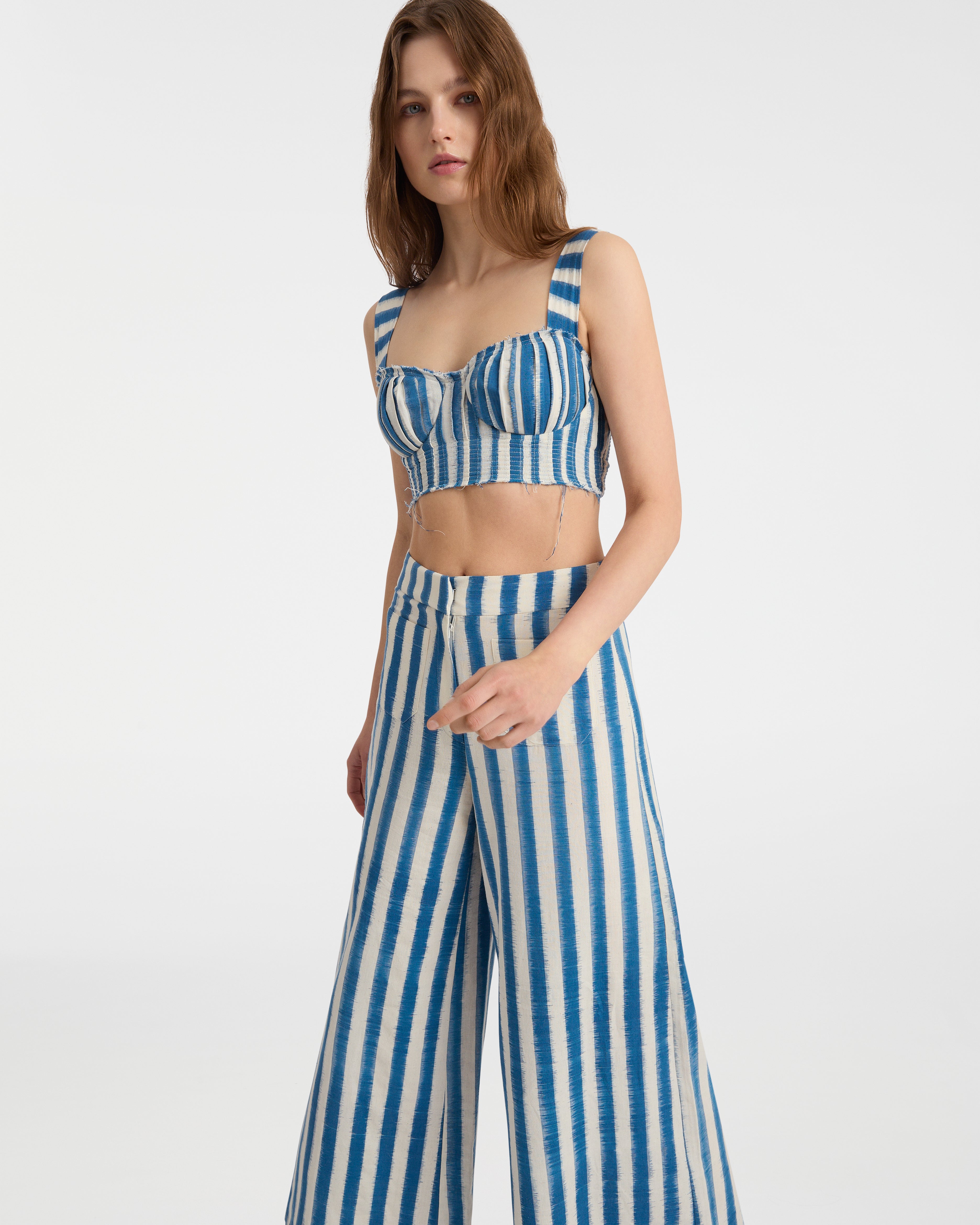 Dalia Top in Ikat Stripes Print