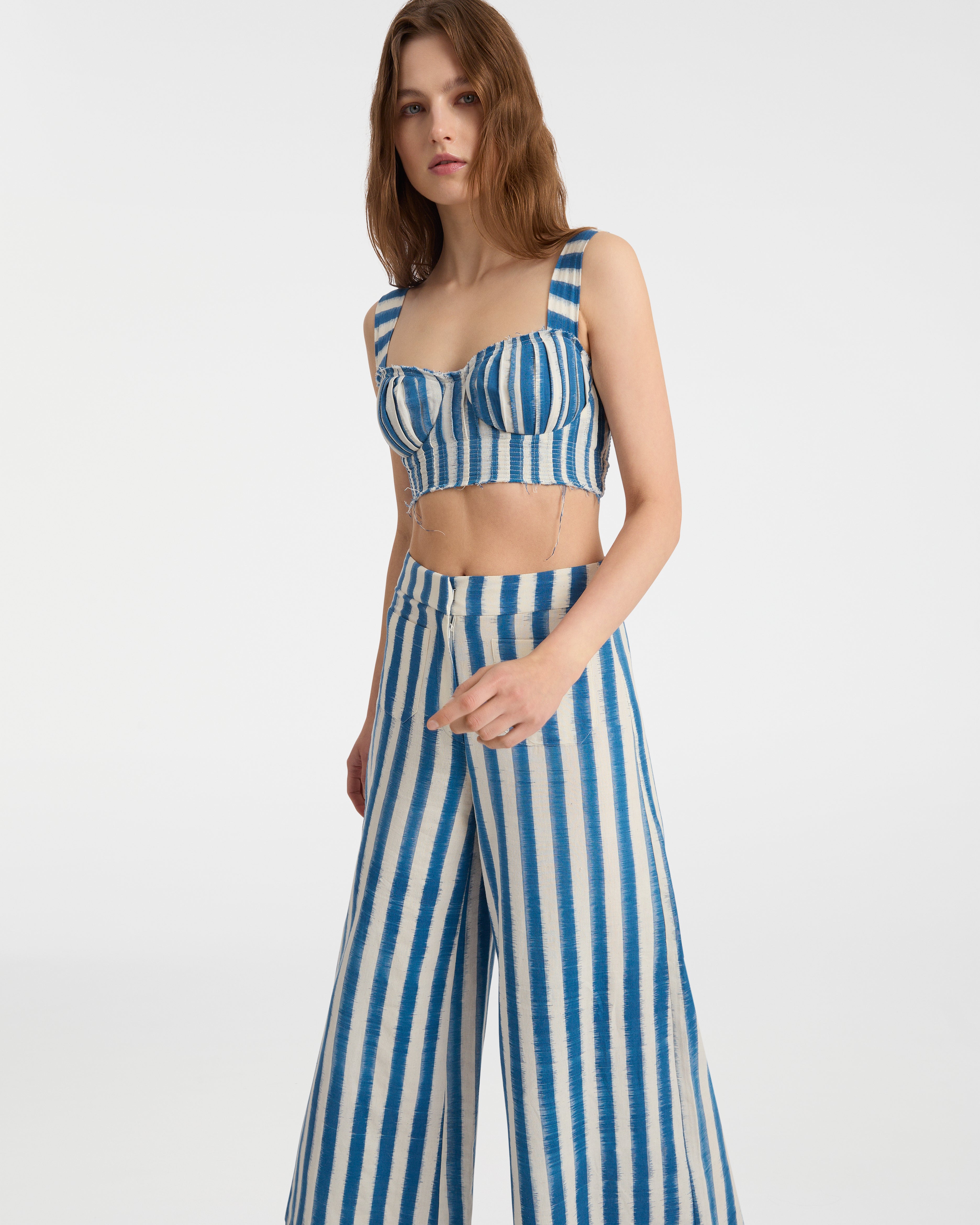 Dalia Top in Ikat Stripes