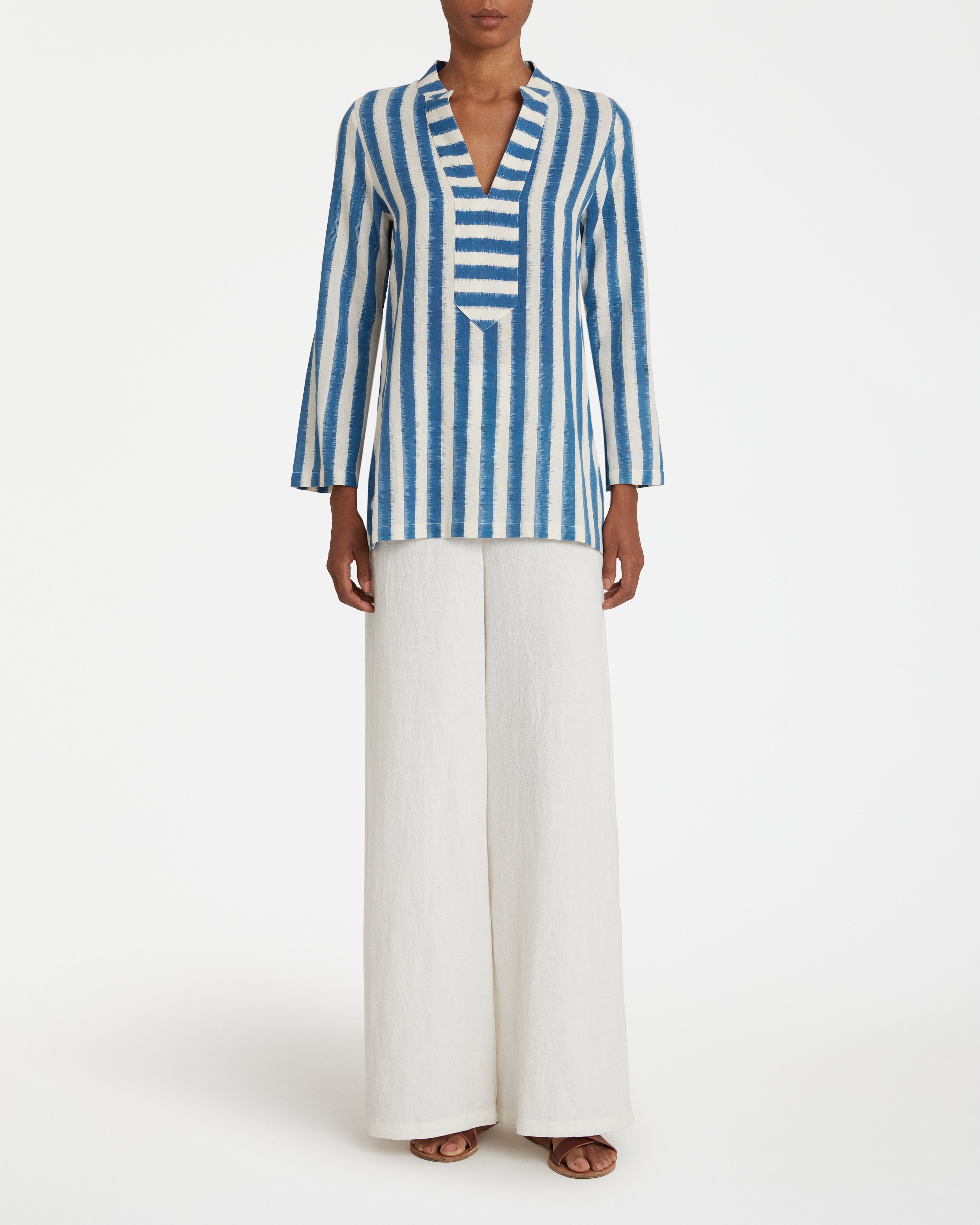 Jamila Tunic in Ikat Stripes