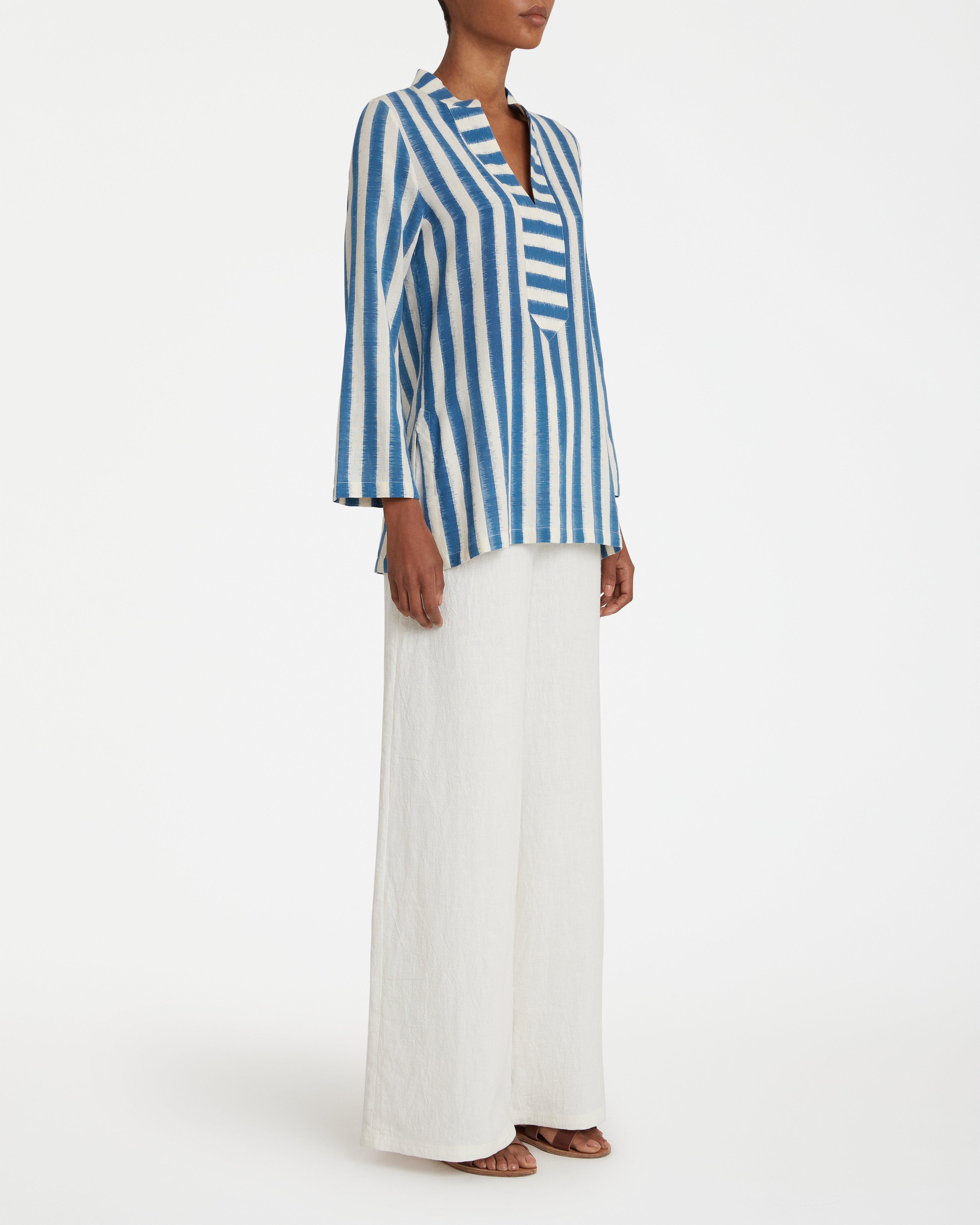 Jamila Tunic in Ikat Stripes