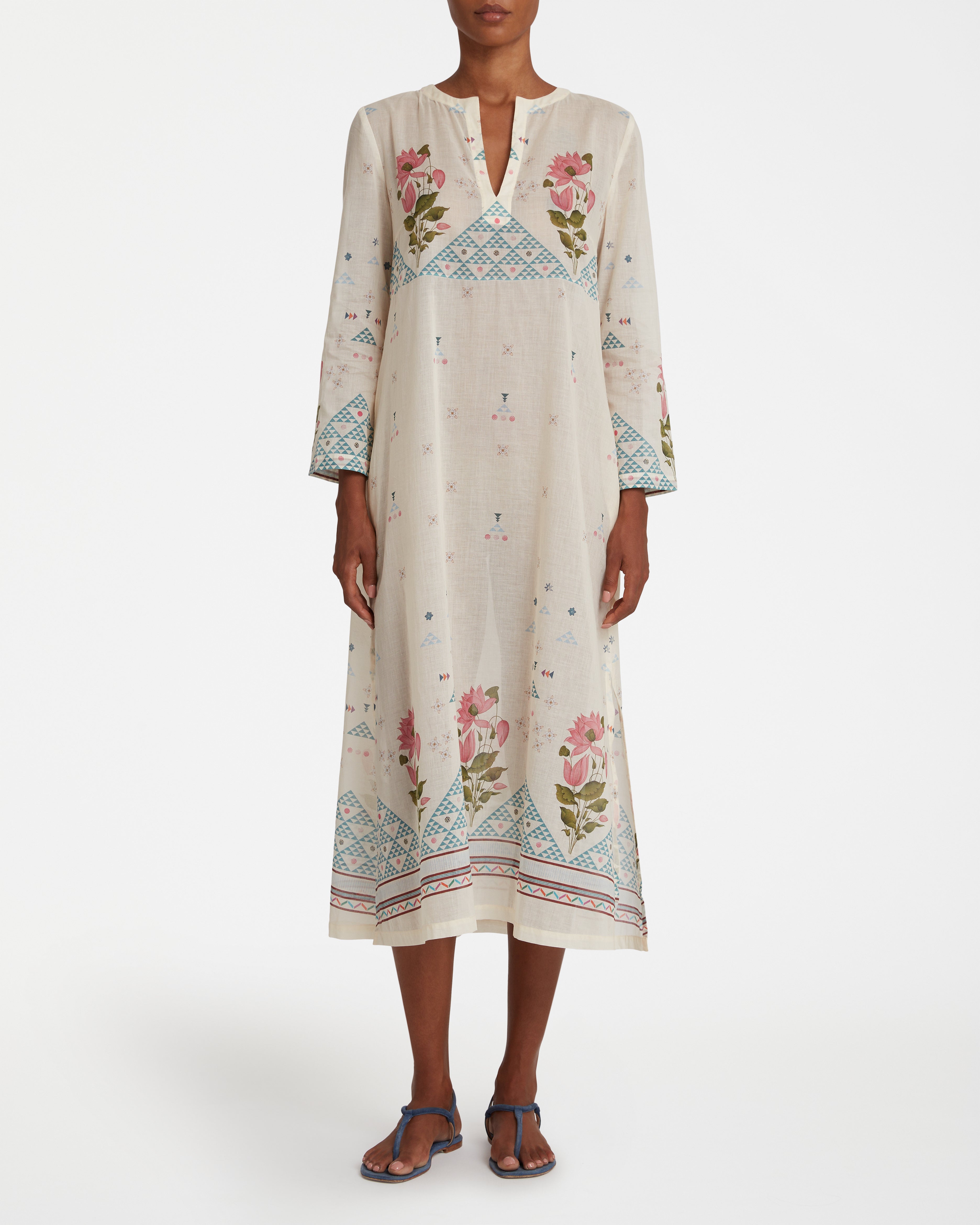 Giada Caftan in Indian Rose Print