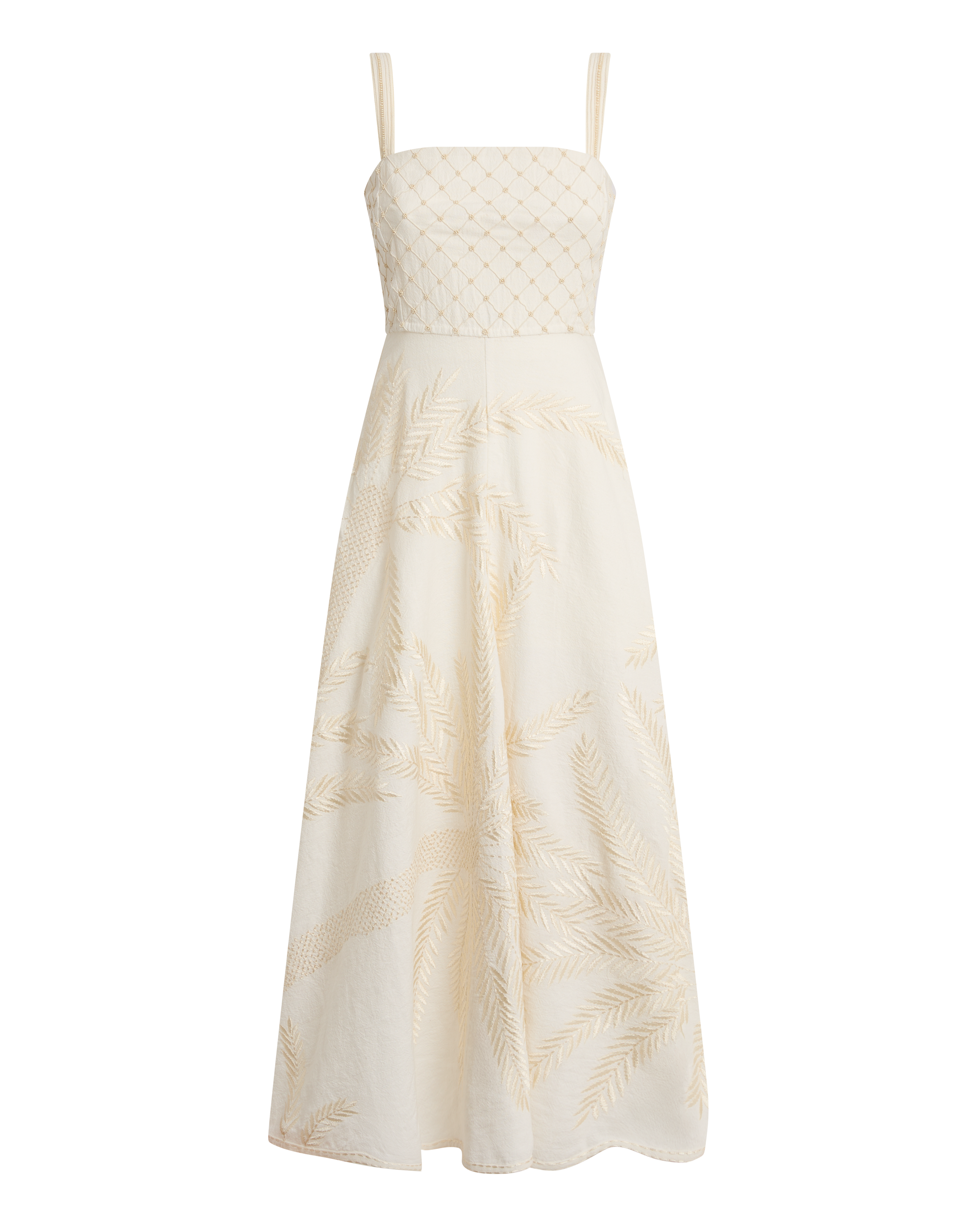 Anabel Dress with Palm Embroidery