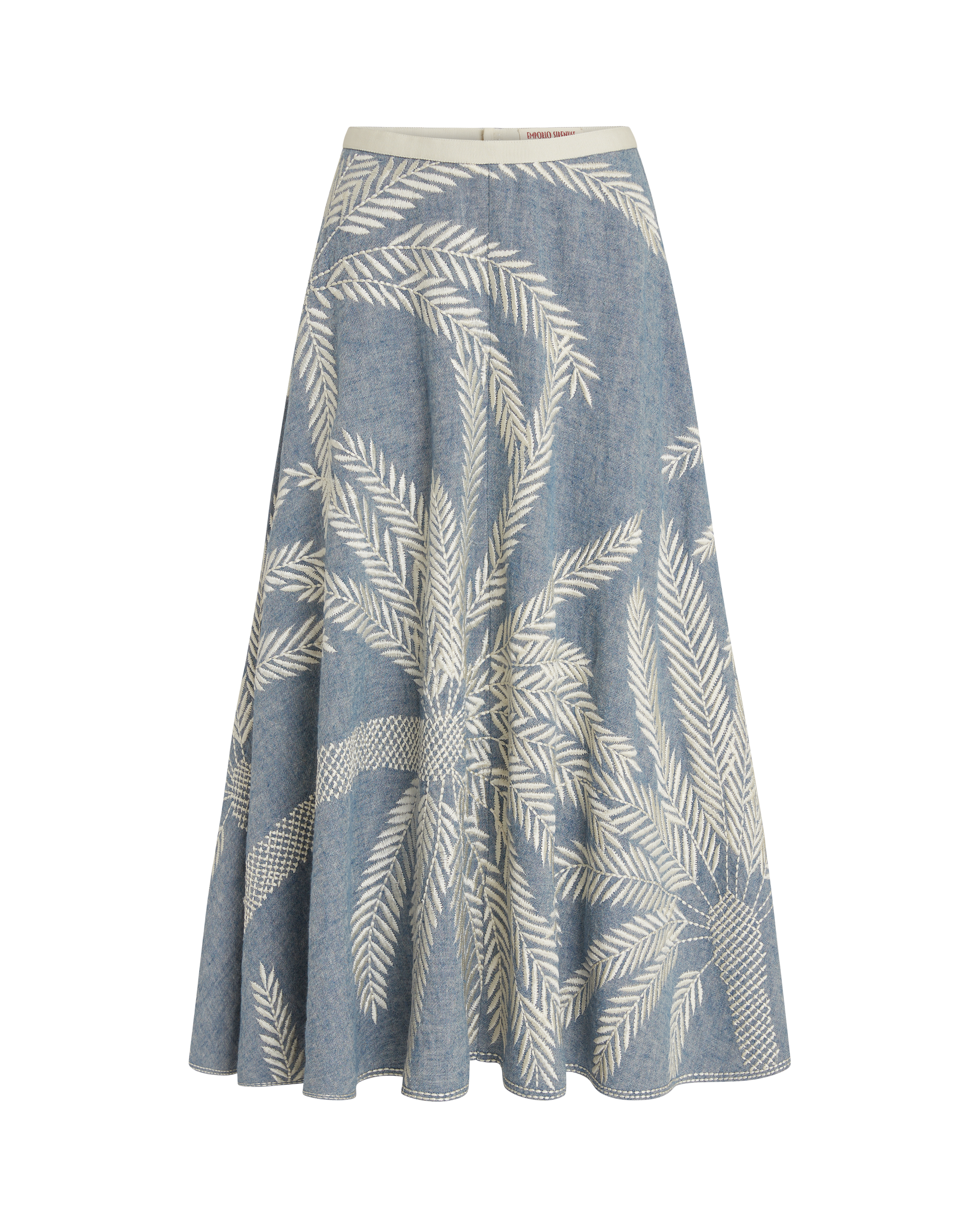 Tasha Skirt with Palm Embroidery