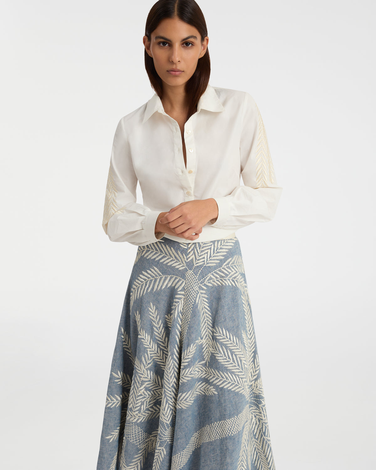 Carolina Shirt with Palm Embroidery