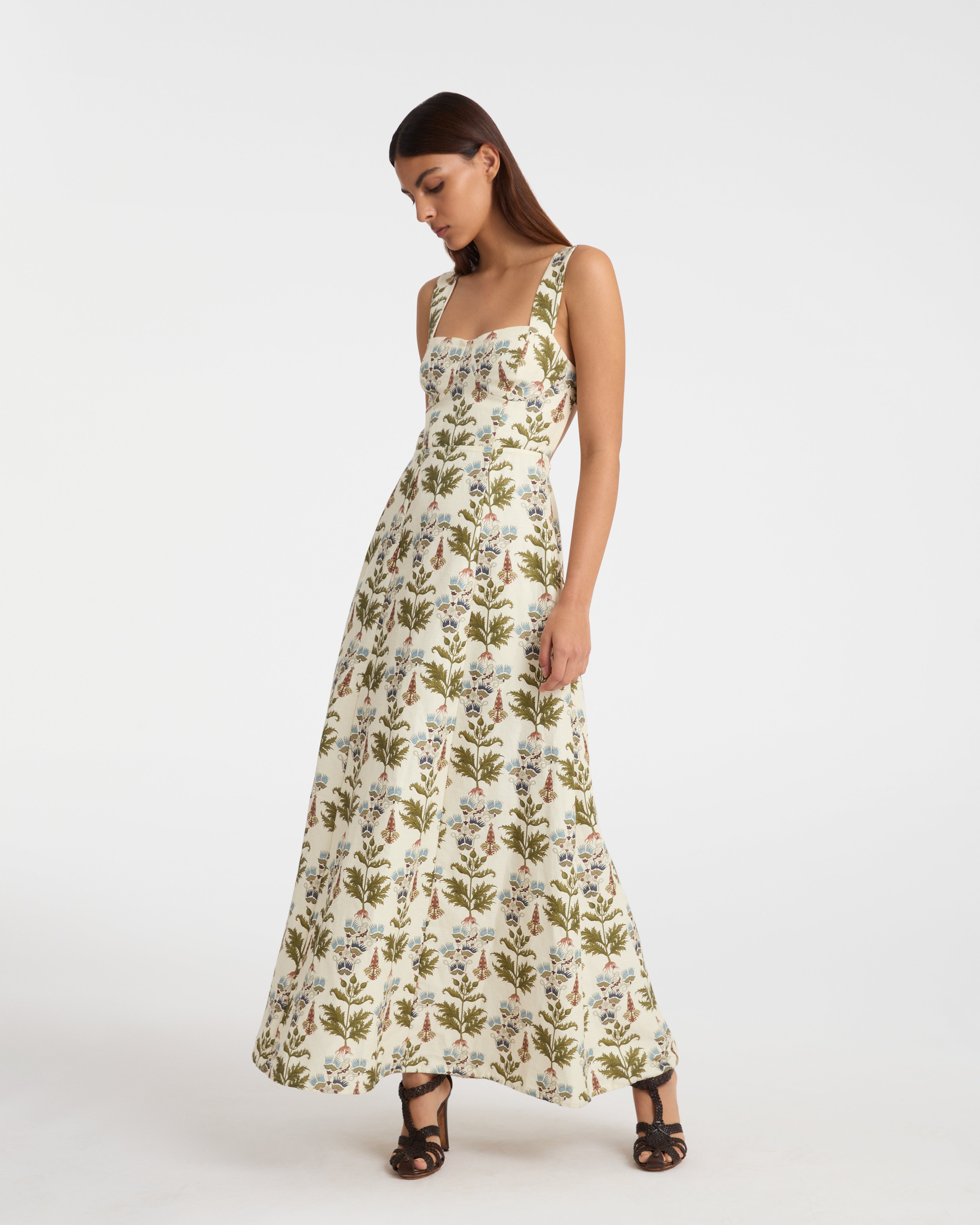 Azzurra Dress in Persian Botanic Print