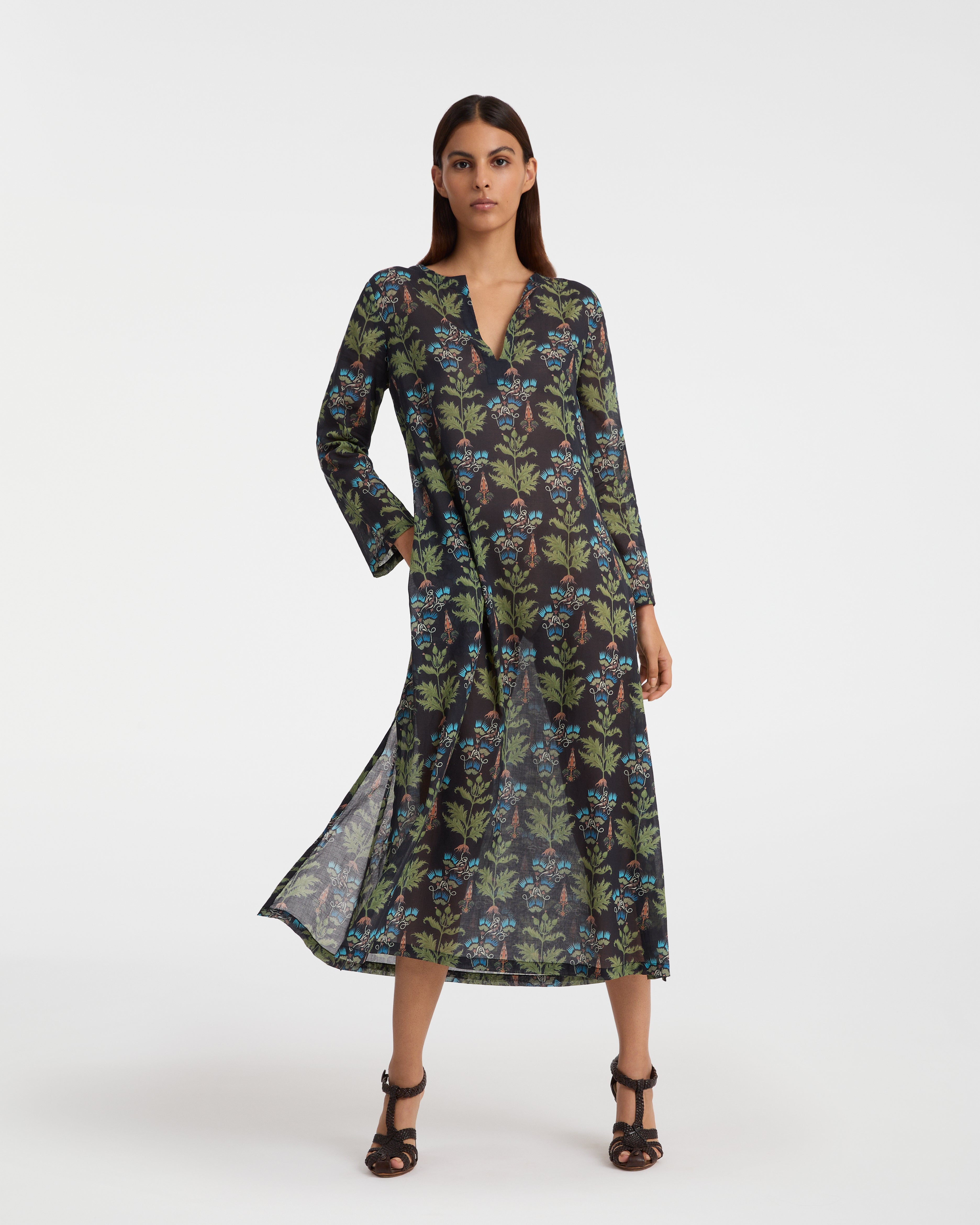 Giada Caftan in Persian Botanic Print