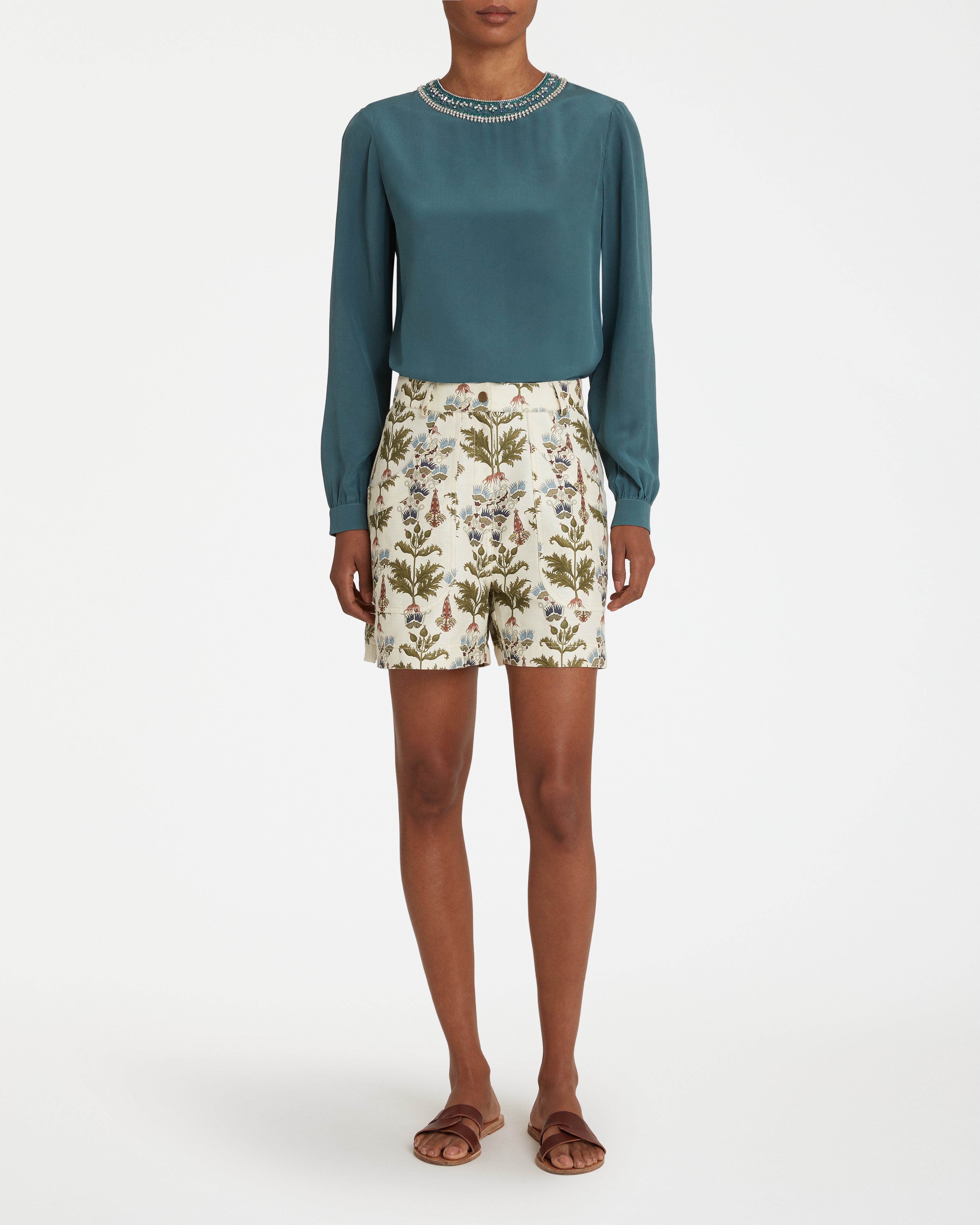 Teia Shorts in Persian Botanic Print