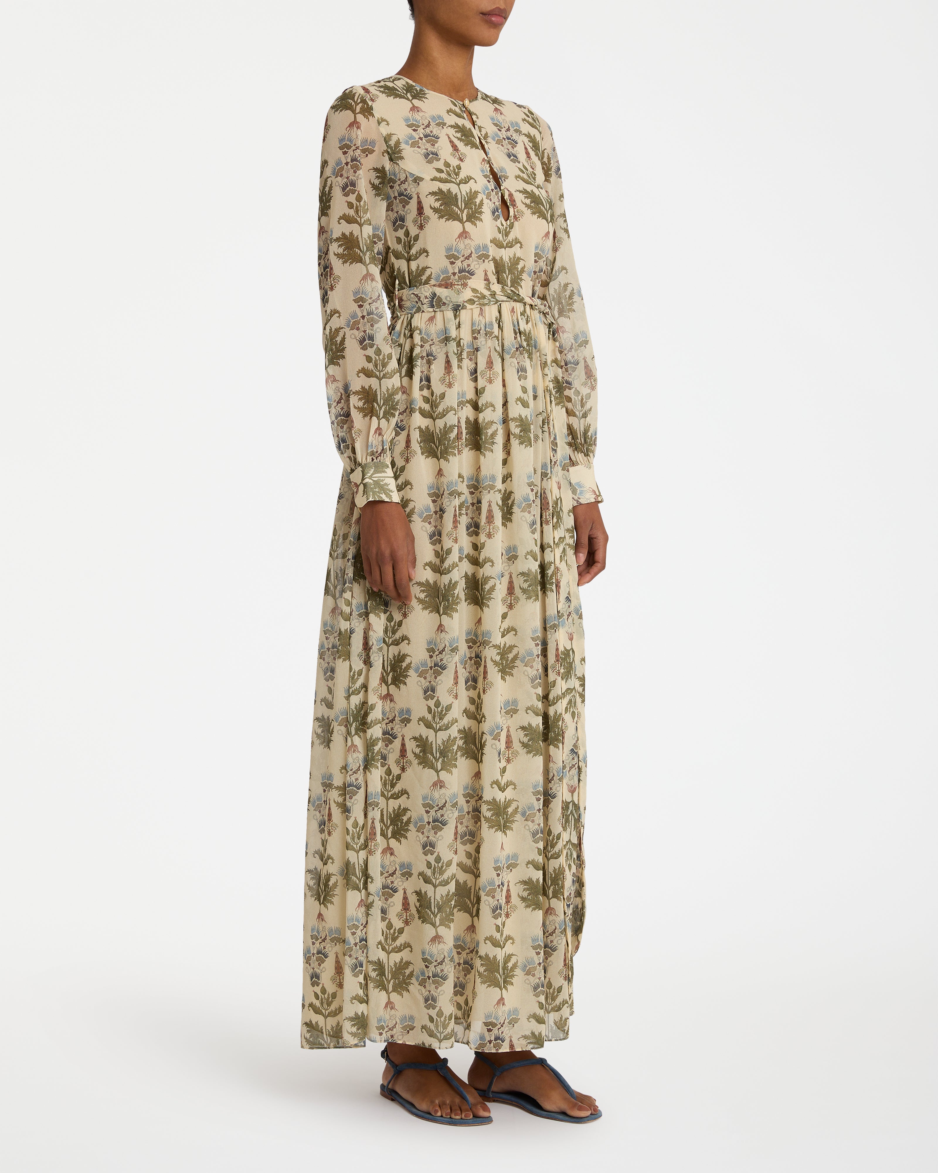 Giorgina Dress in Shiny Persian Botanic Print
