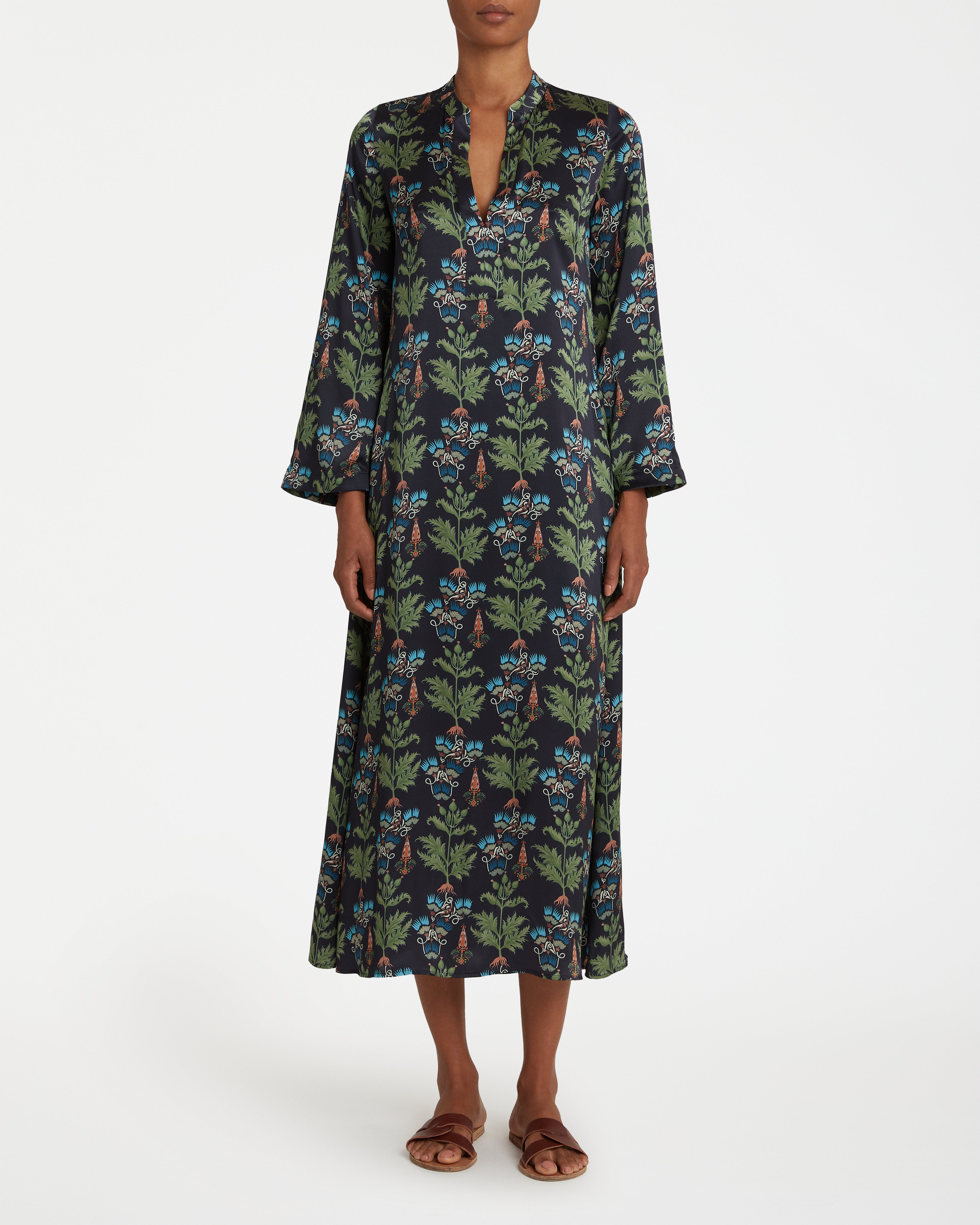 Jenna Caftan in Persian Botanic Print