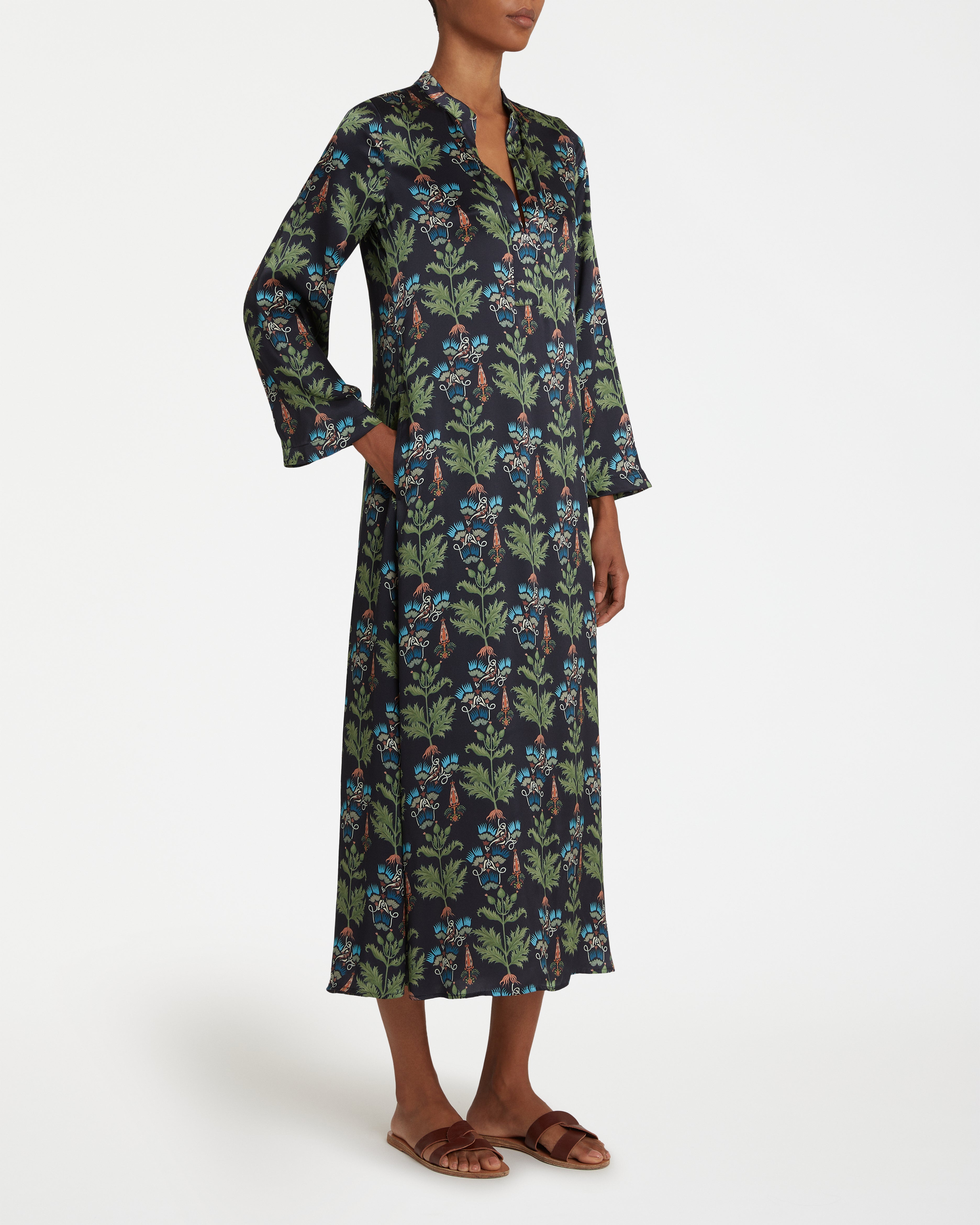 Jenna Caftan in Persian Botanic Print