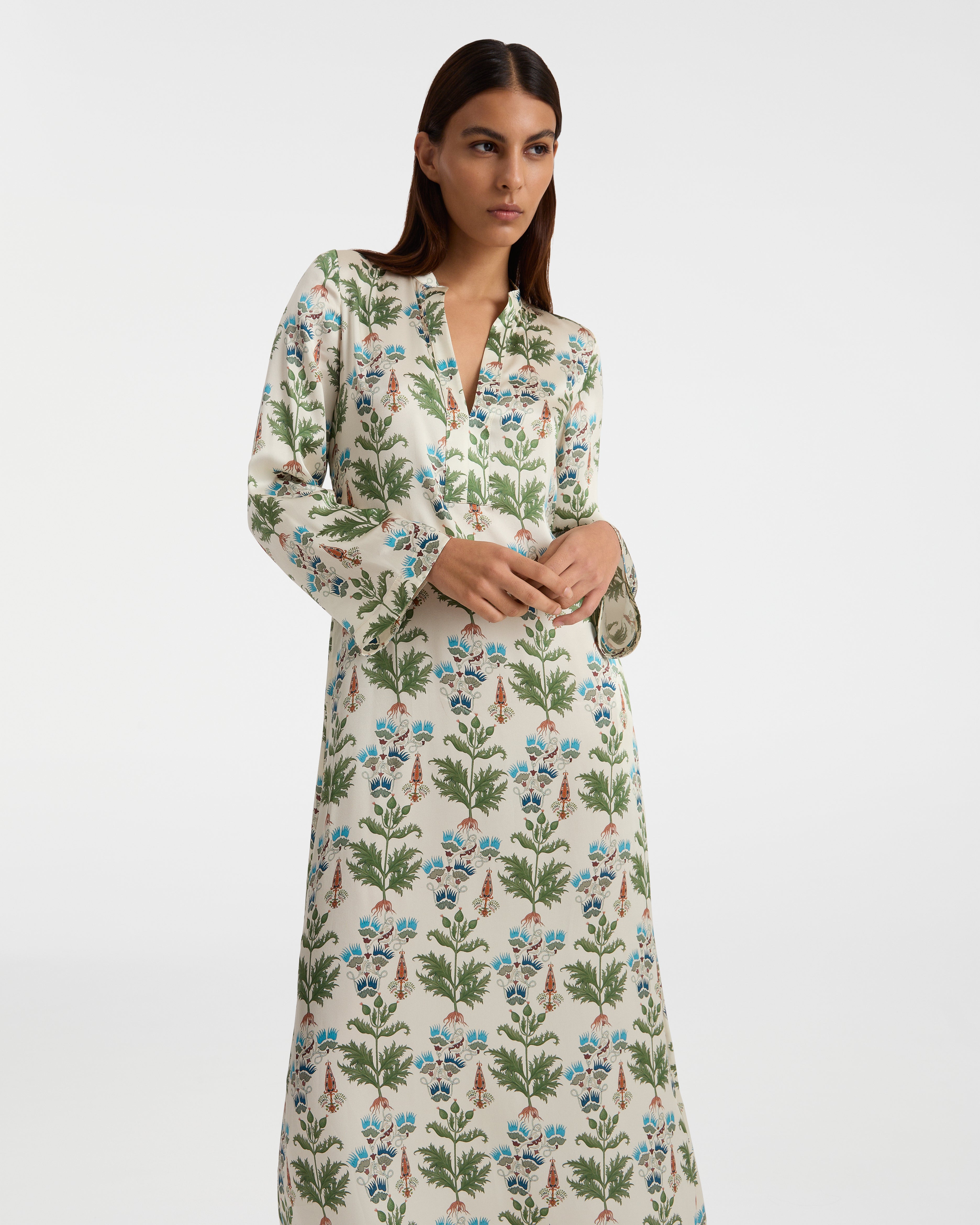 Jenna Caftan in Persian Botanic Print