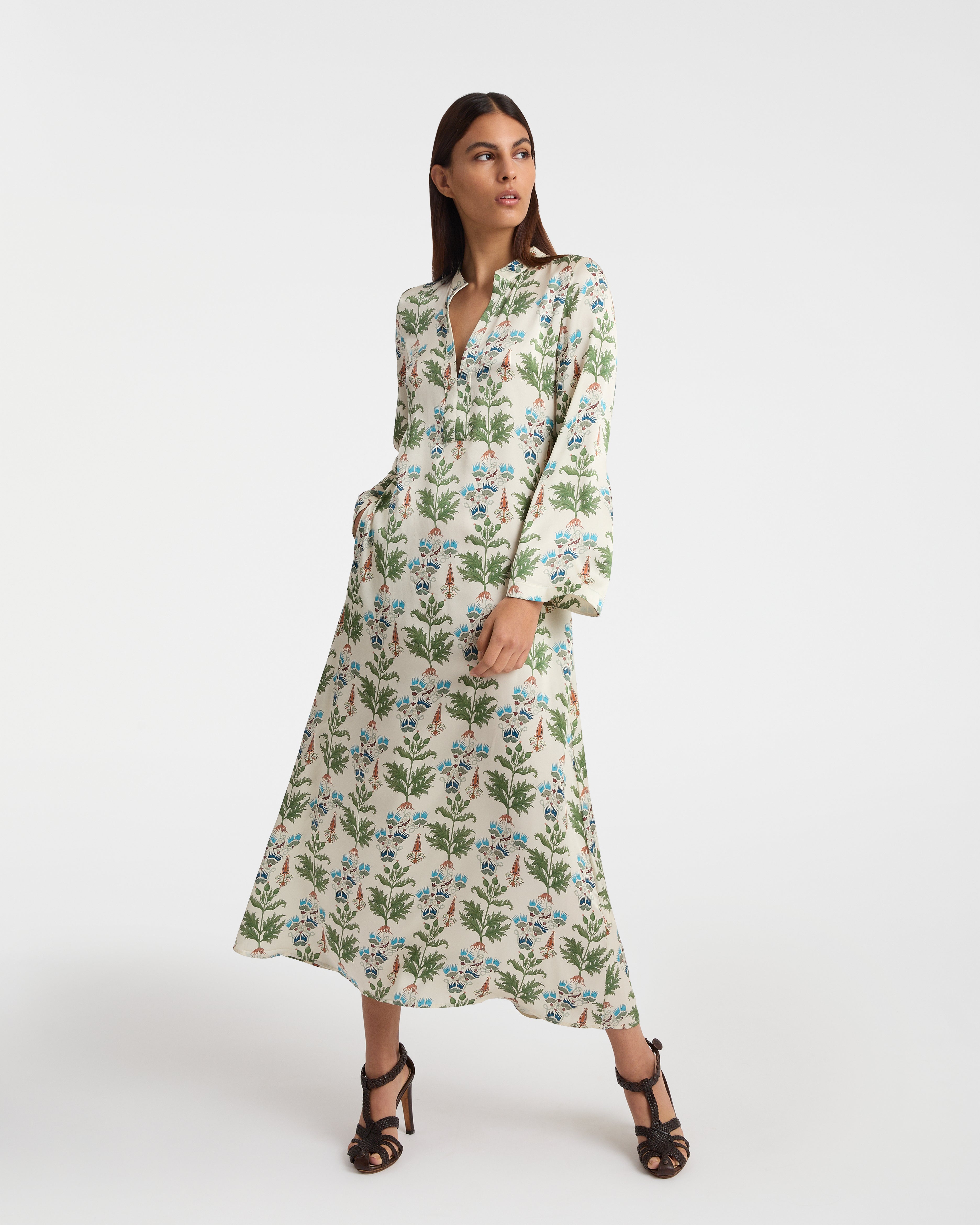 Jenna Caftan in Persian Botanic Print