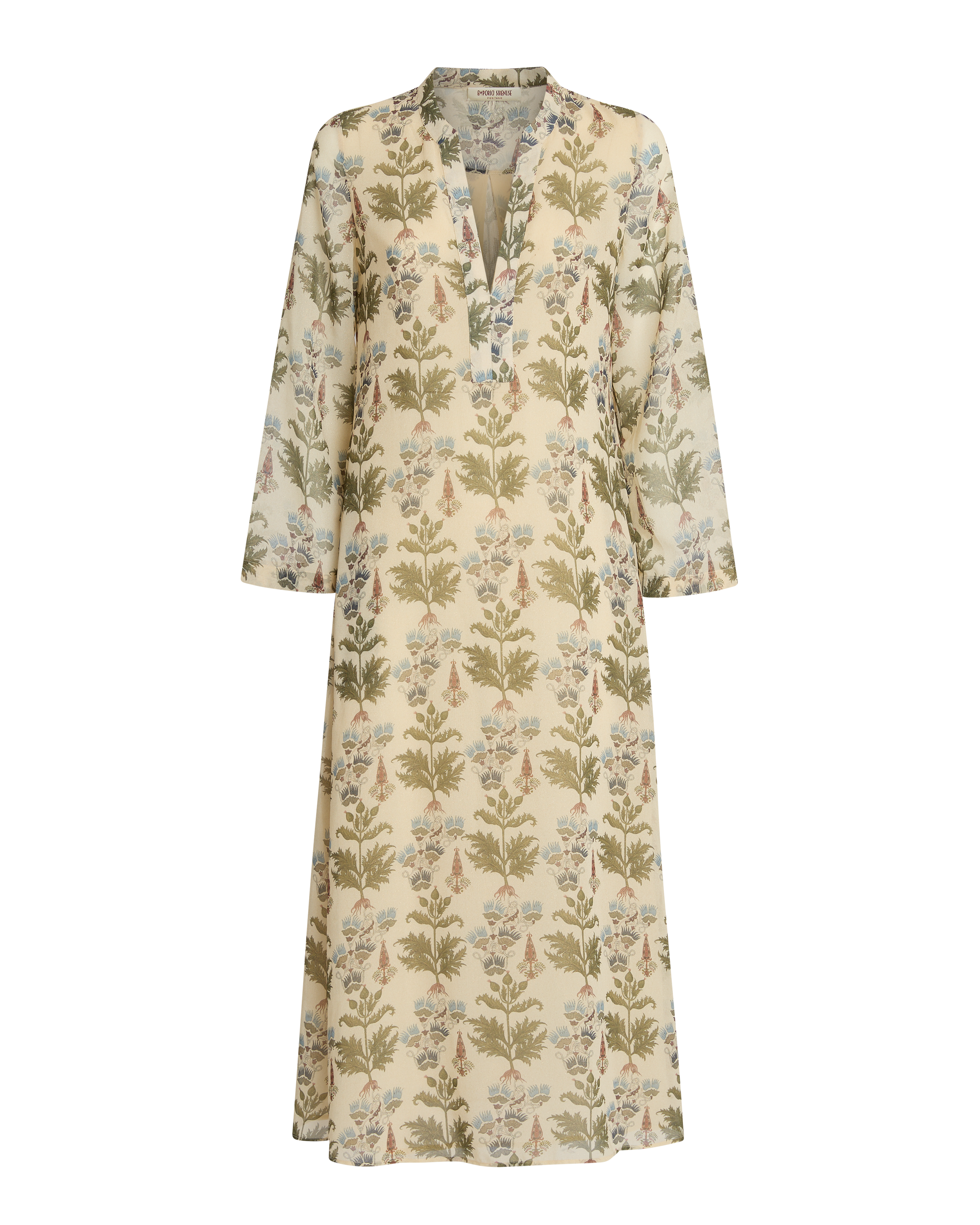 Jenna Caftan in Shiny Persian Botanic Print