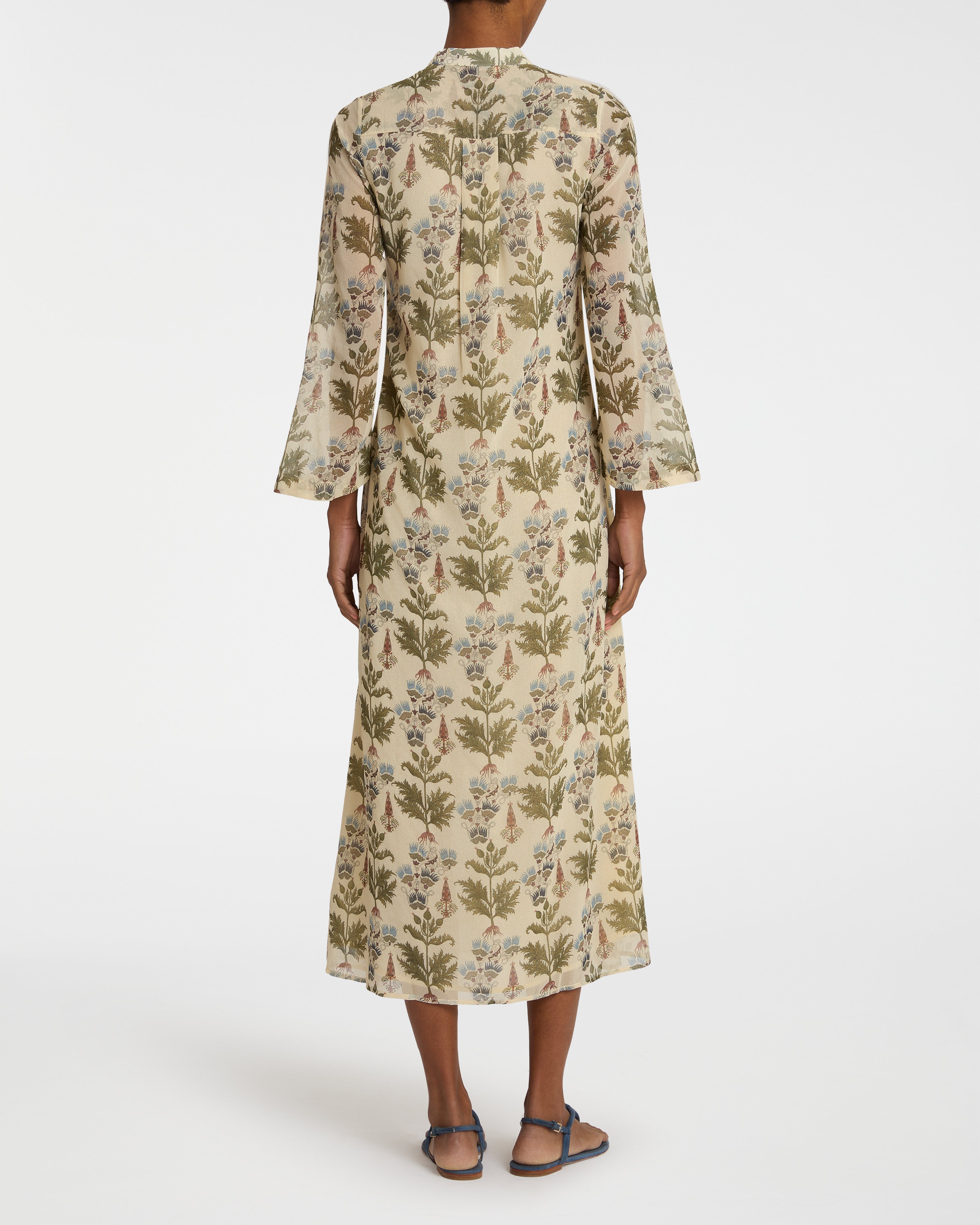 Jenna Caftan in Shiny Persian Botanic Print