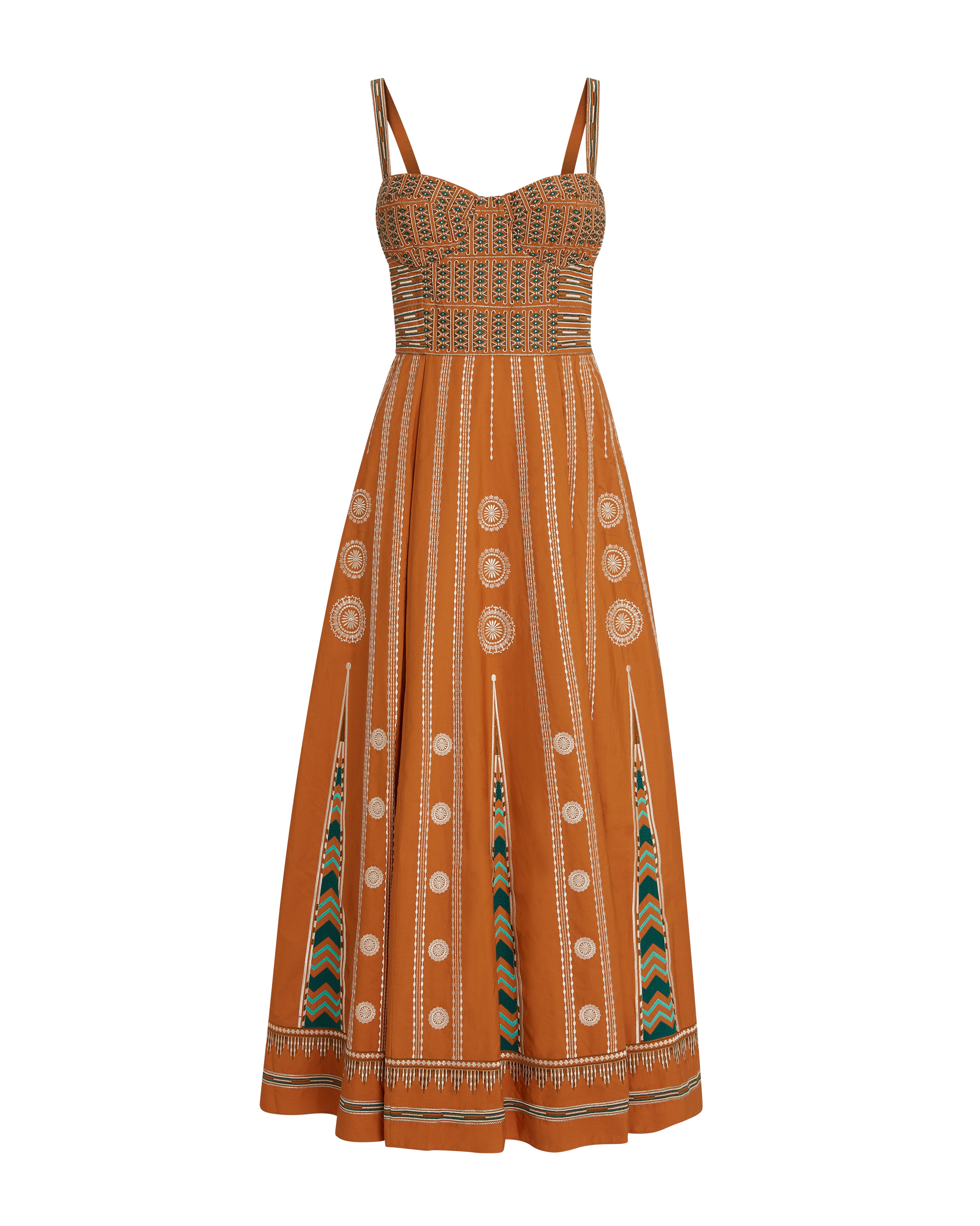 Elida Dress with Backgammon Embroidery