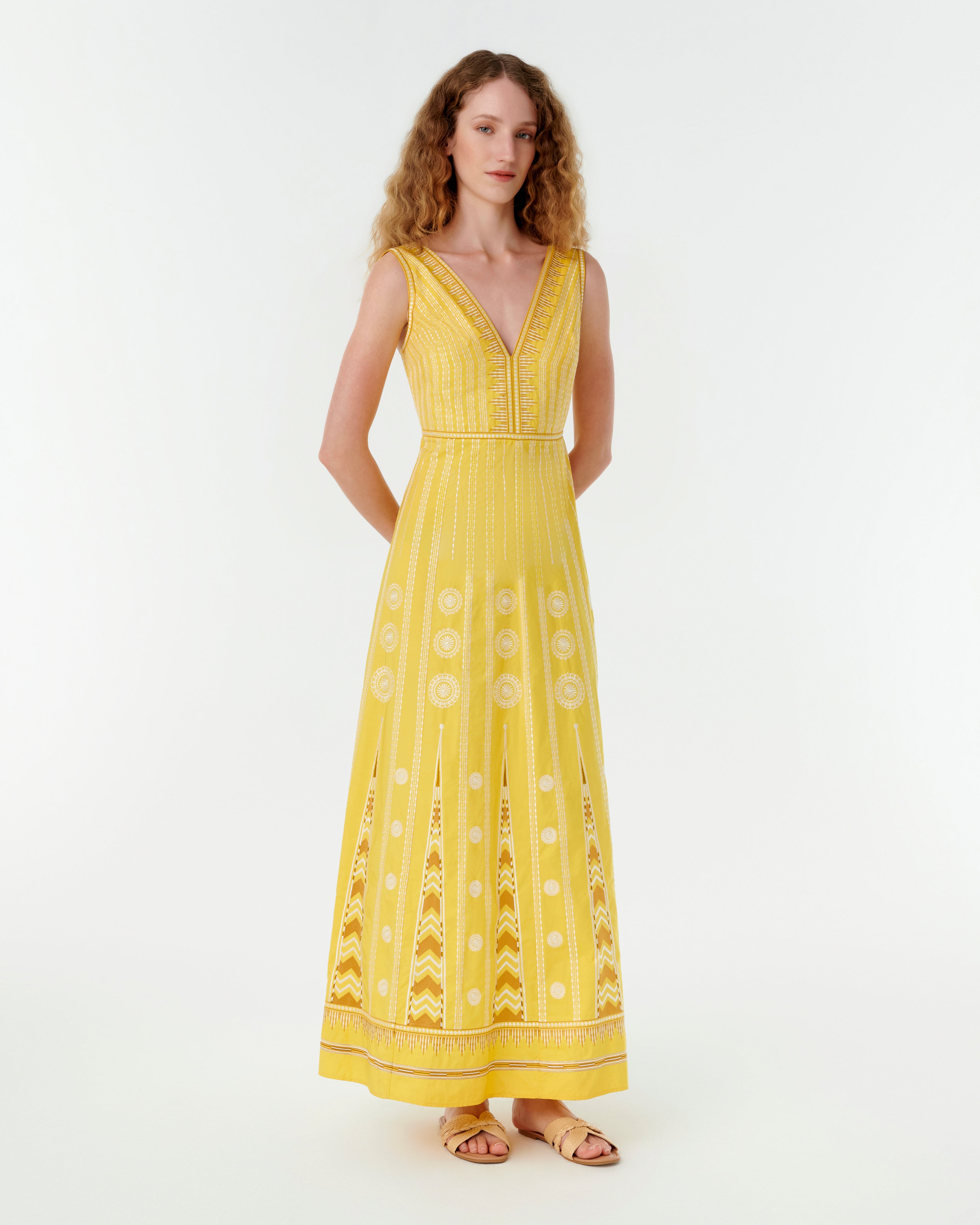 Nellie Dress with Backgammon Embroidery
