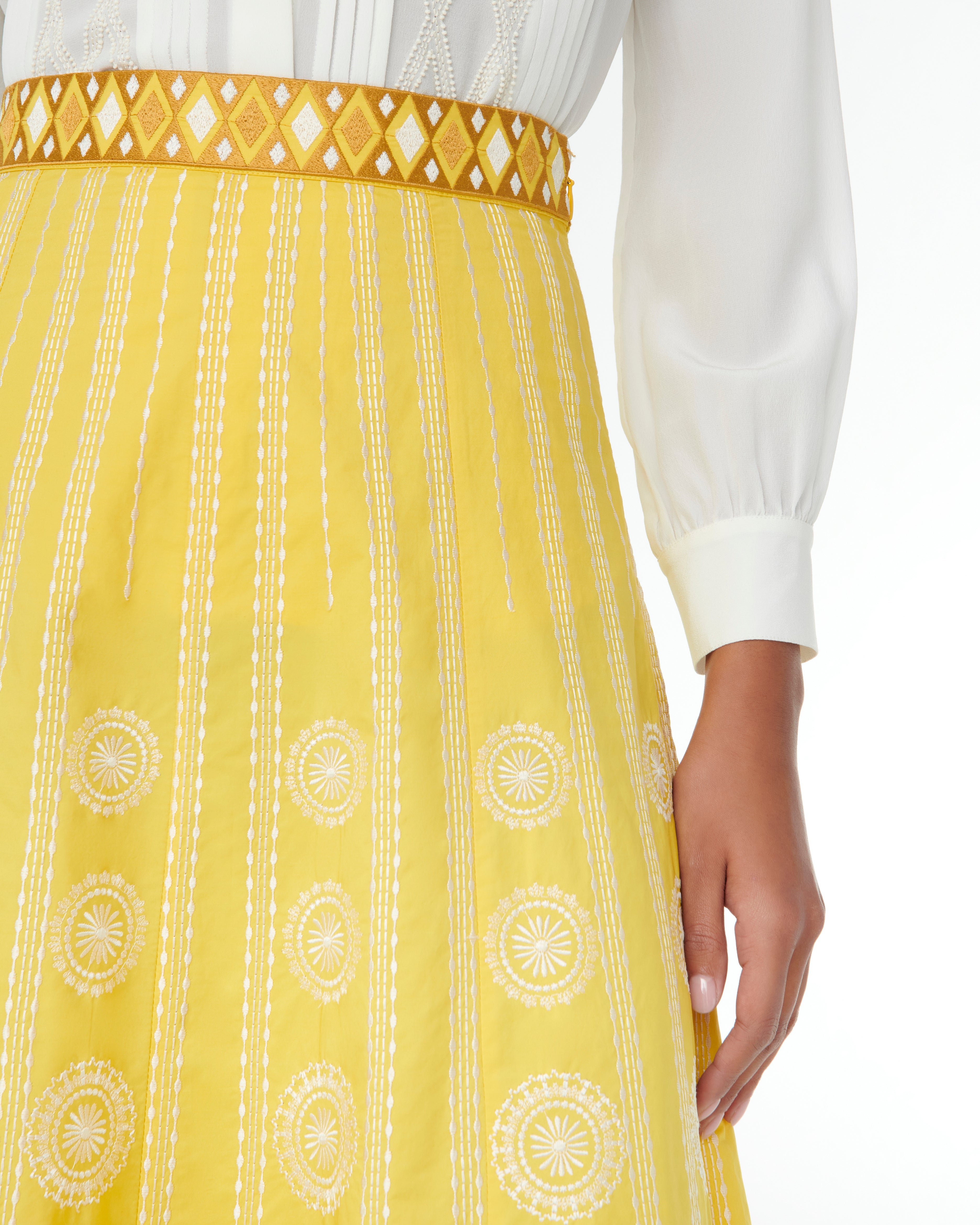 Camille Skirt with Backgammon Embroidery