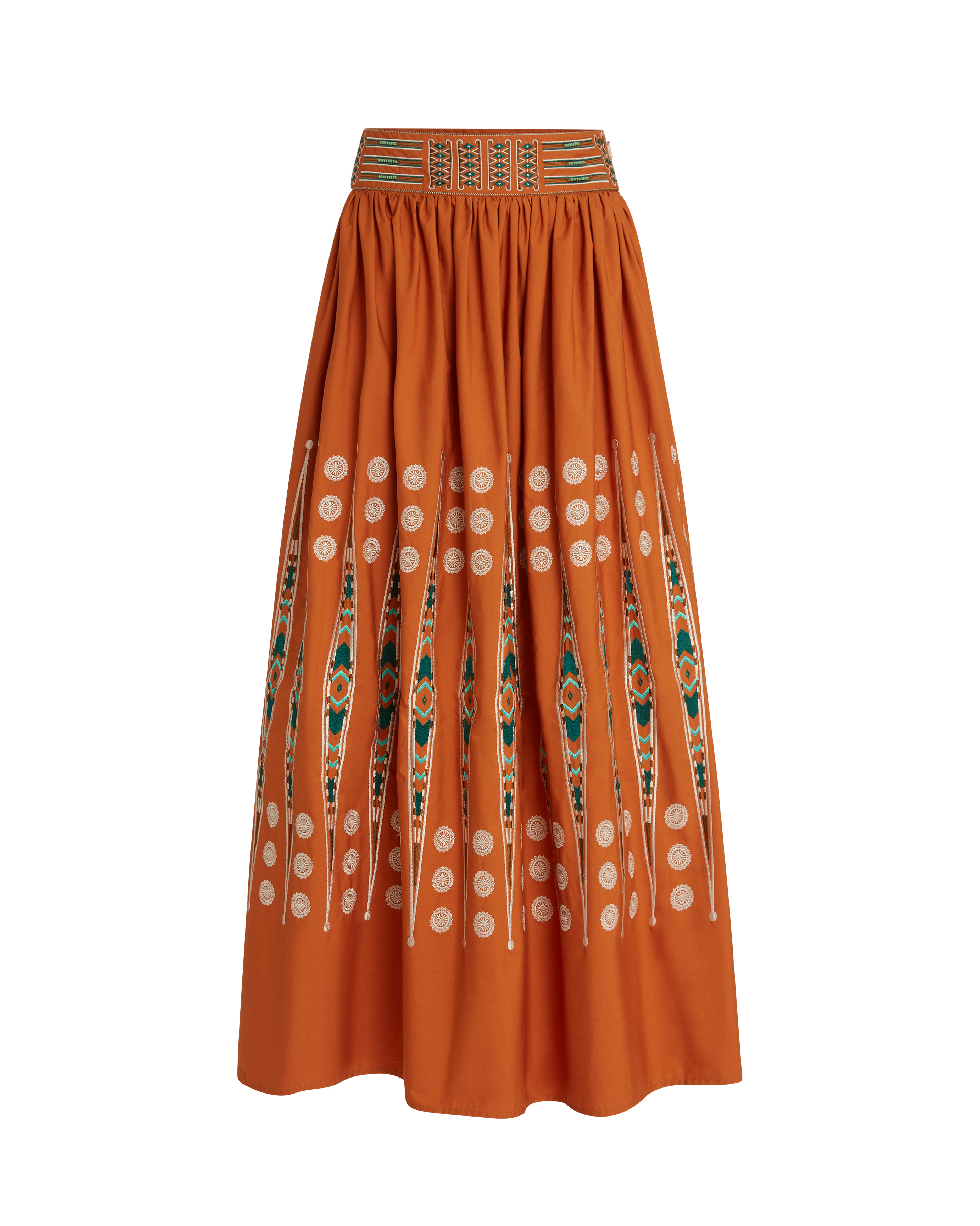 Ombretta Skirt with Backgammon Embroidery