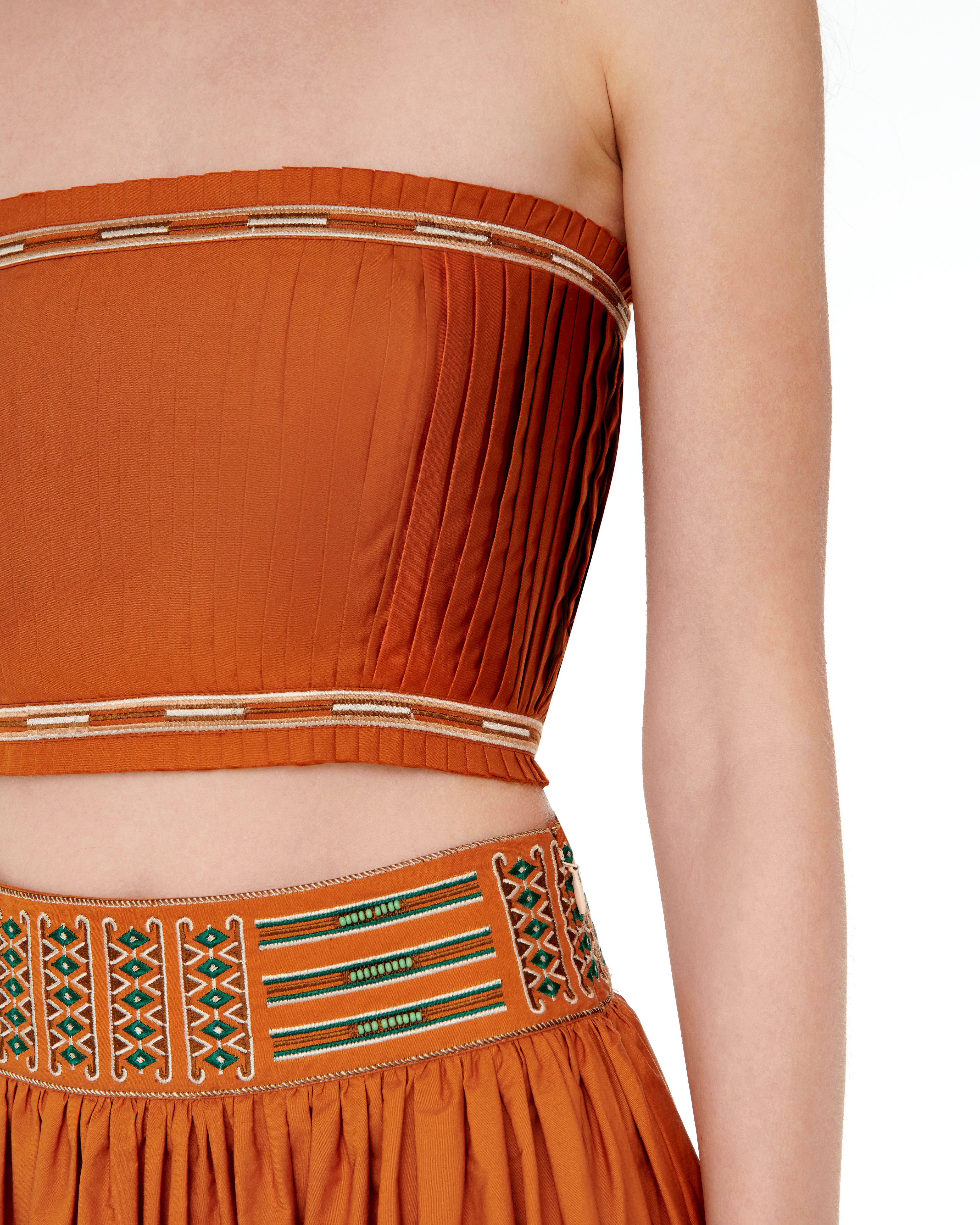 Flavia Top with Backgammon Embroidery