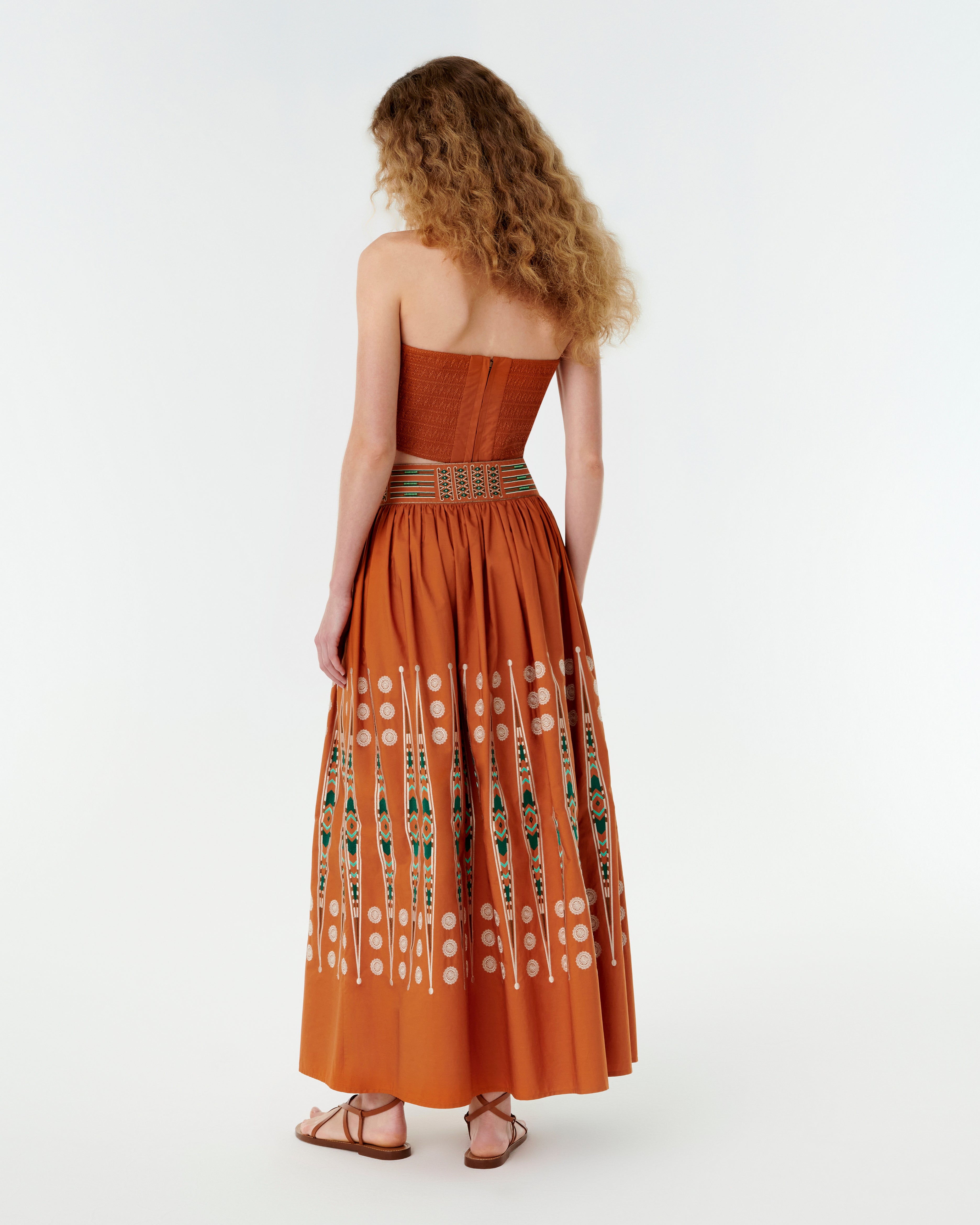 Flavia Top with Backgammon Embroidery