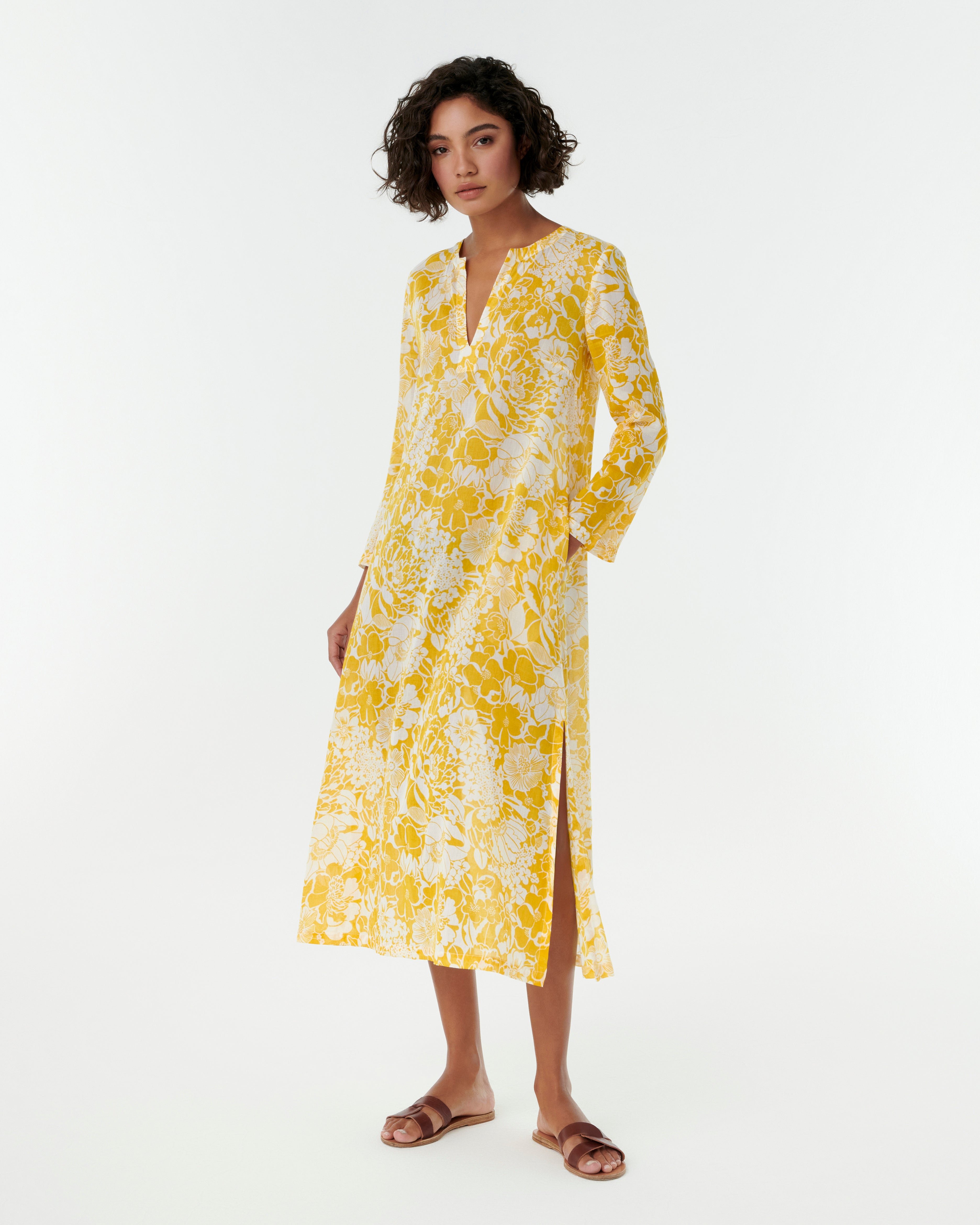 Giada Caftan in Bloom Print