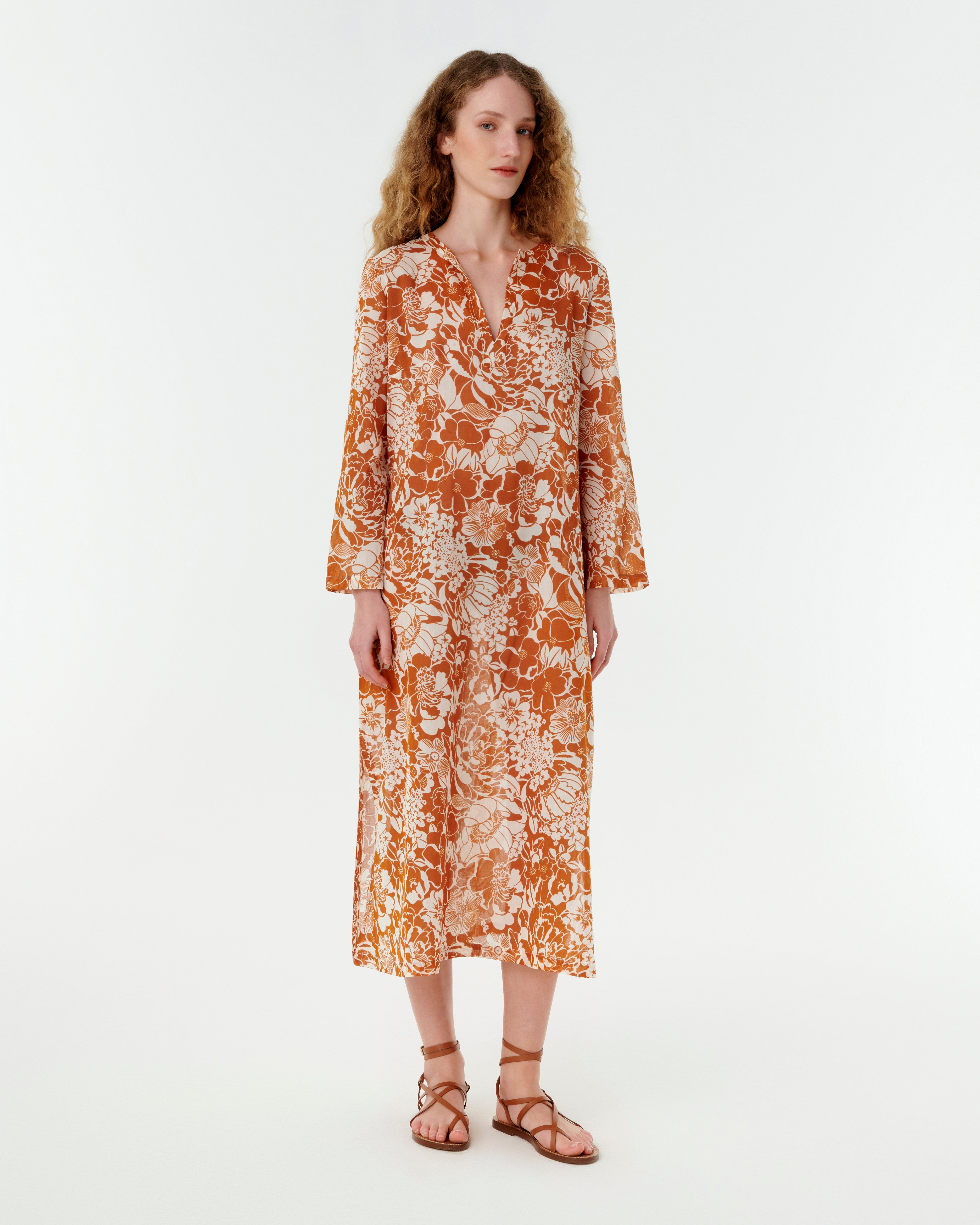 Giada Caftan in Bloom Print