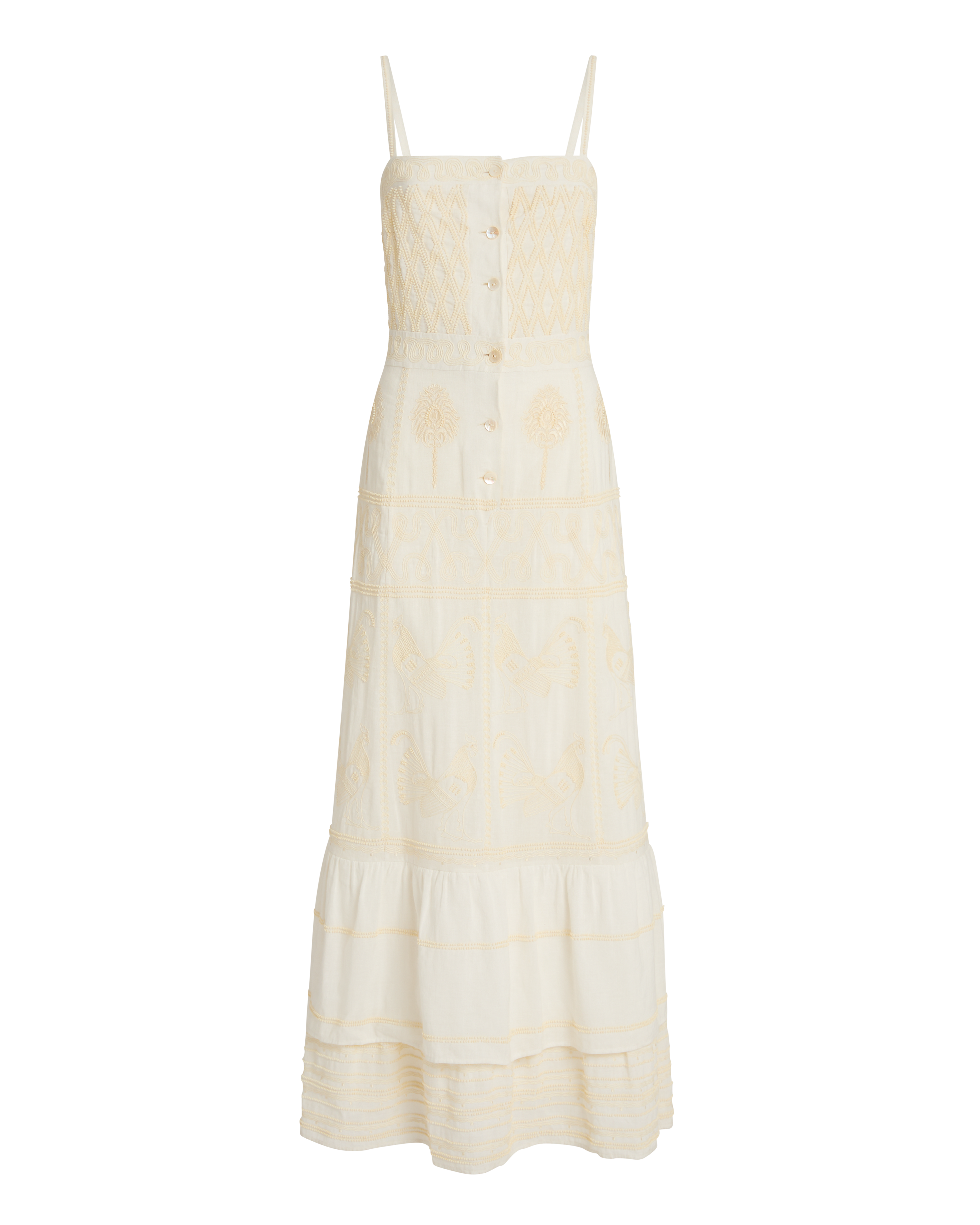 Indah Dress with Greek Rooster Embroidery