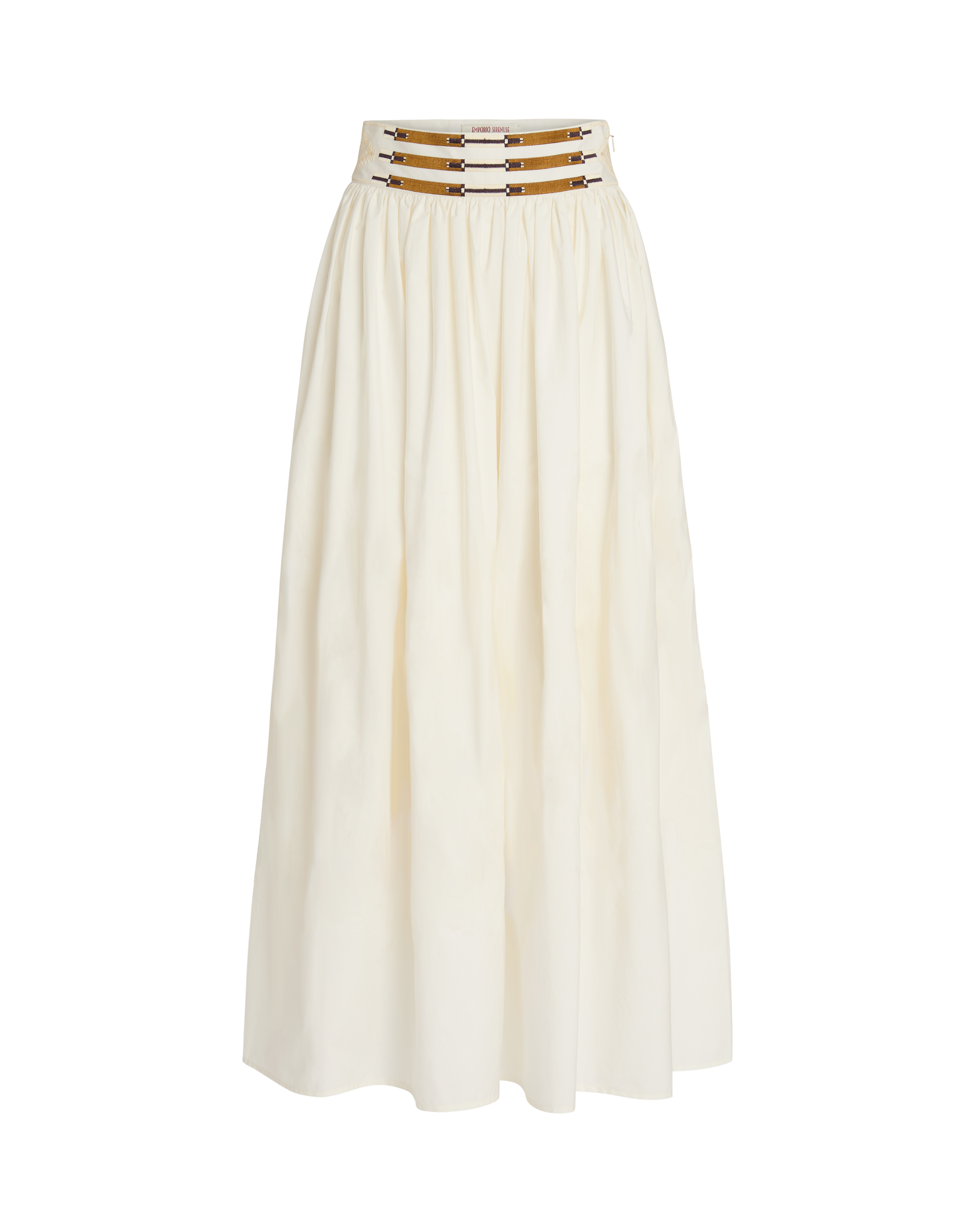 Ombretta Skirt with Greek Rooster Embroidery