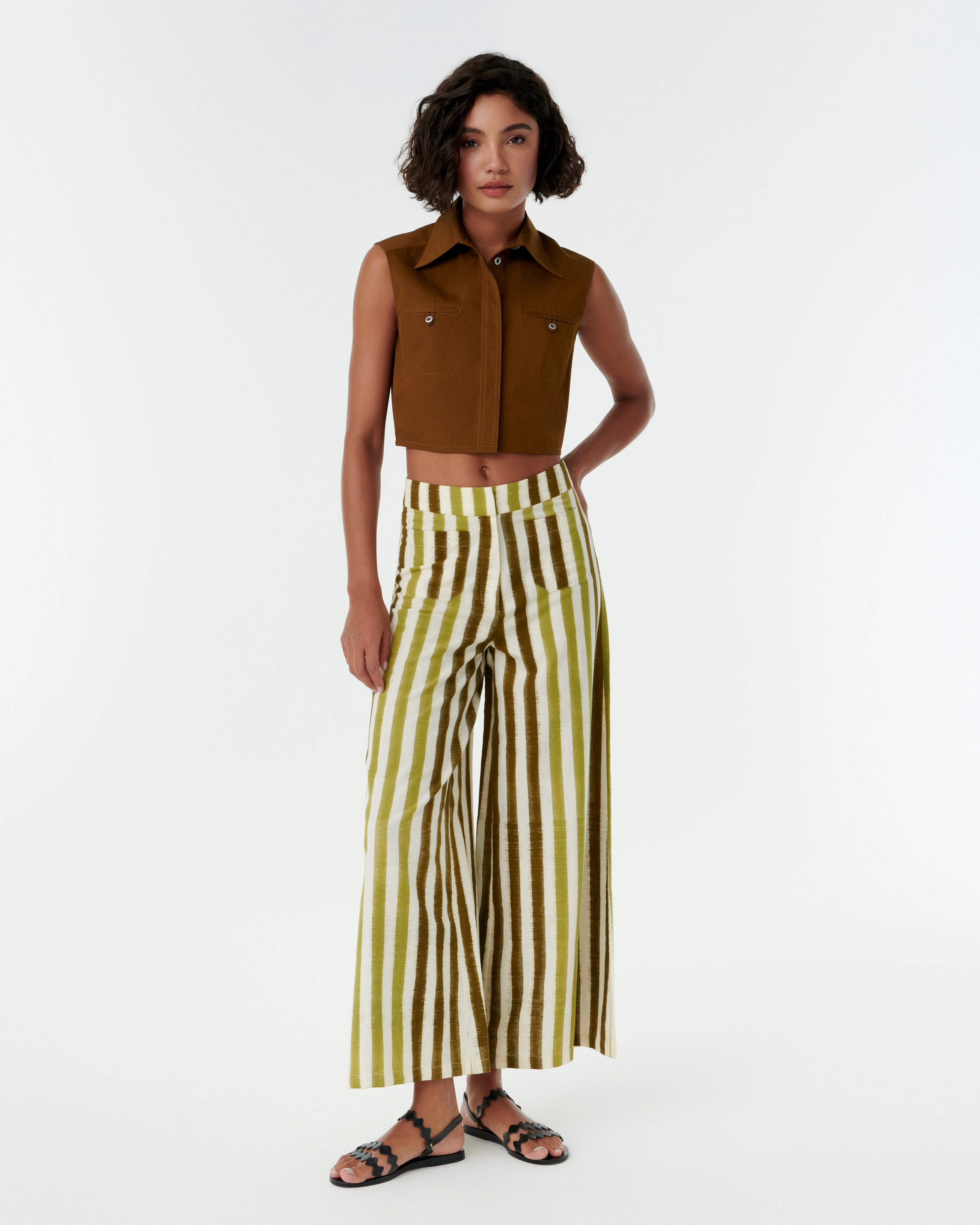 Adele Trousers in Ikat Stripes