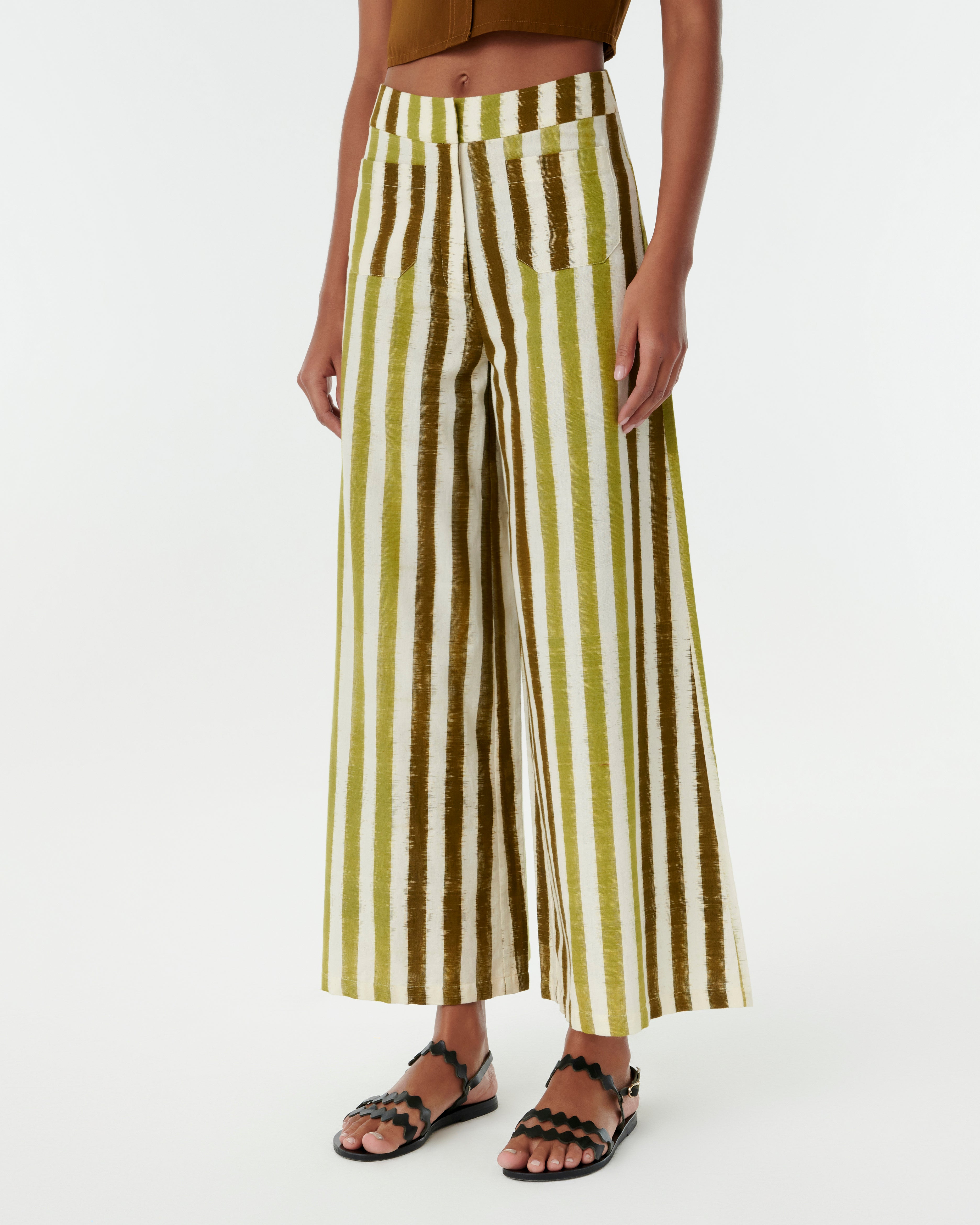Adele Trousers in Ikat Stripes