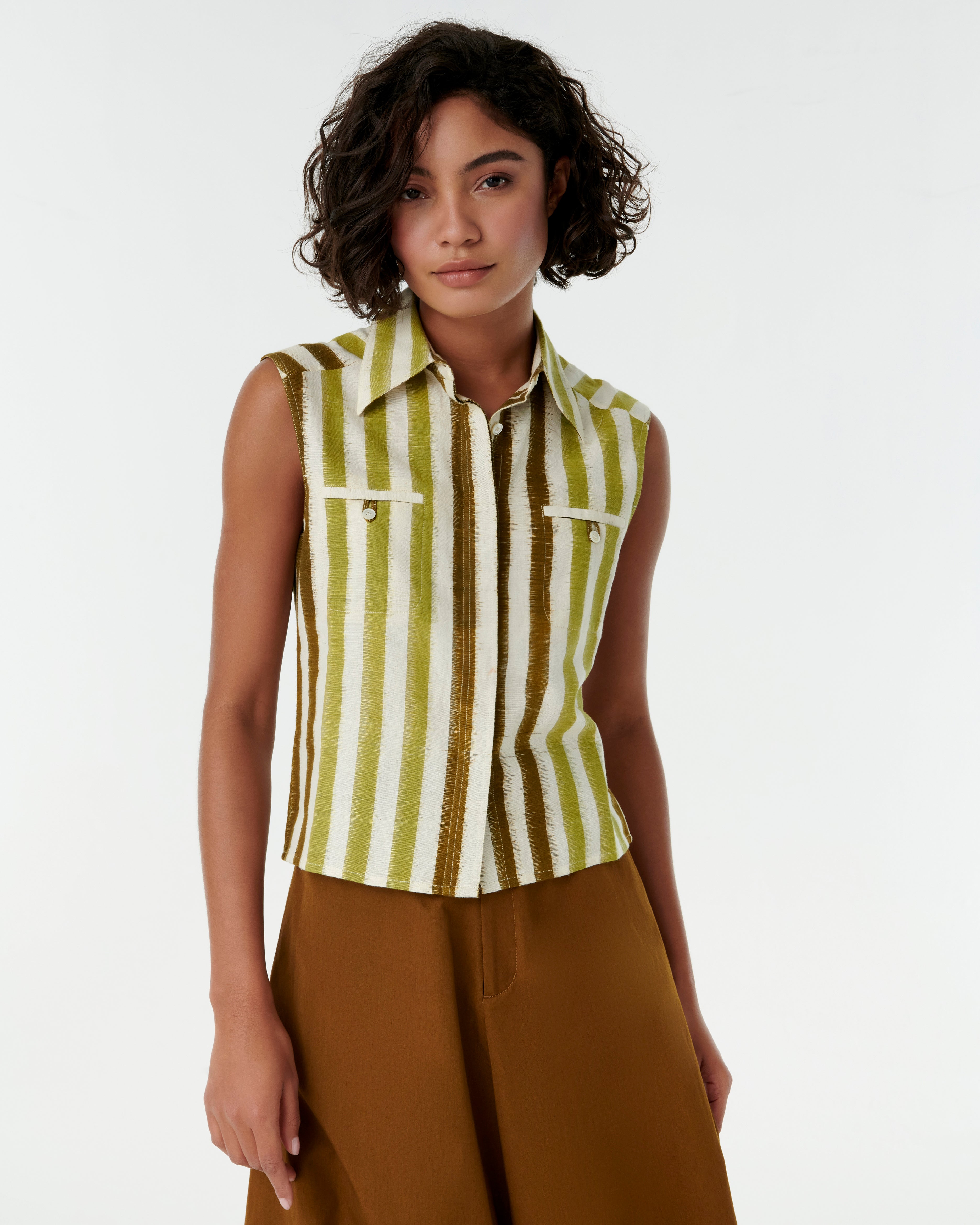 Ylenia Top in Ikat Stripes