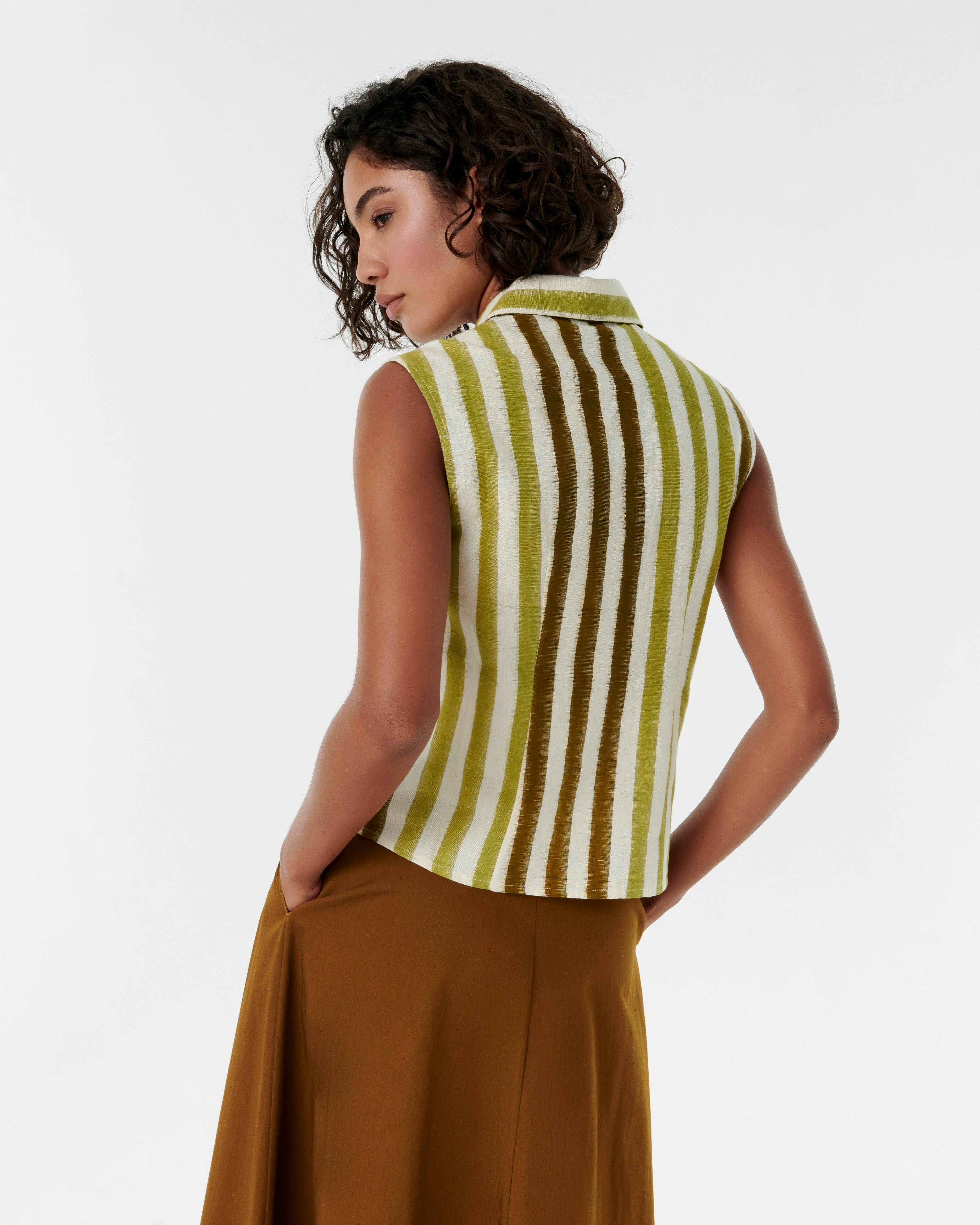 Ylenia Top in Ikat Stripes