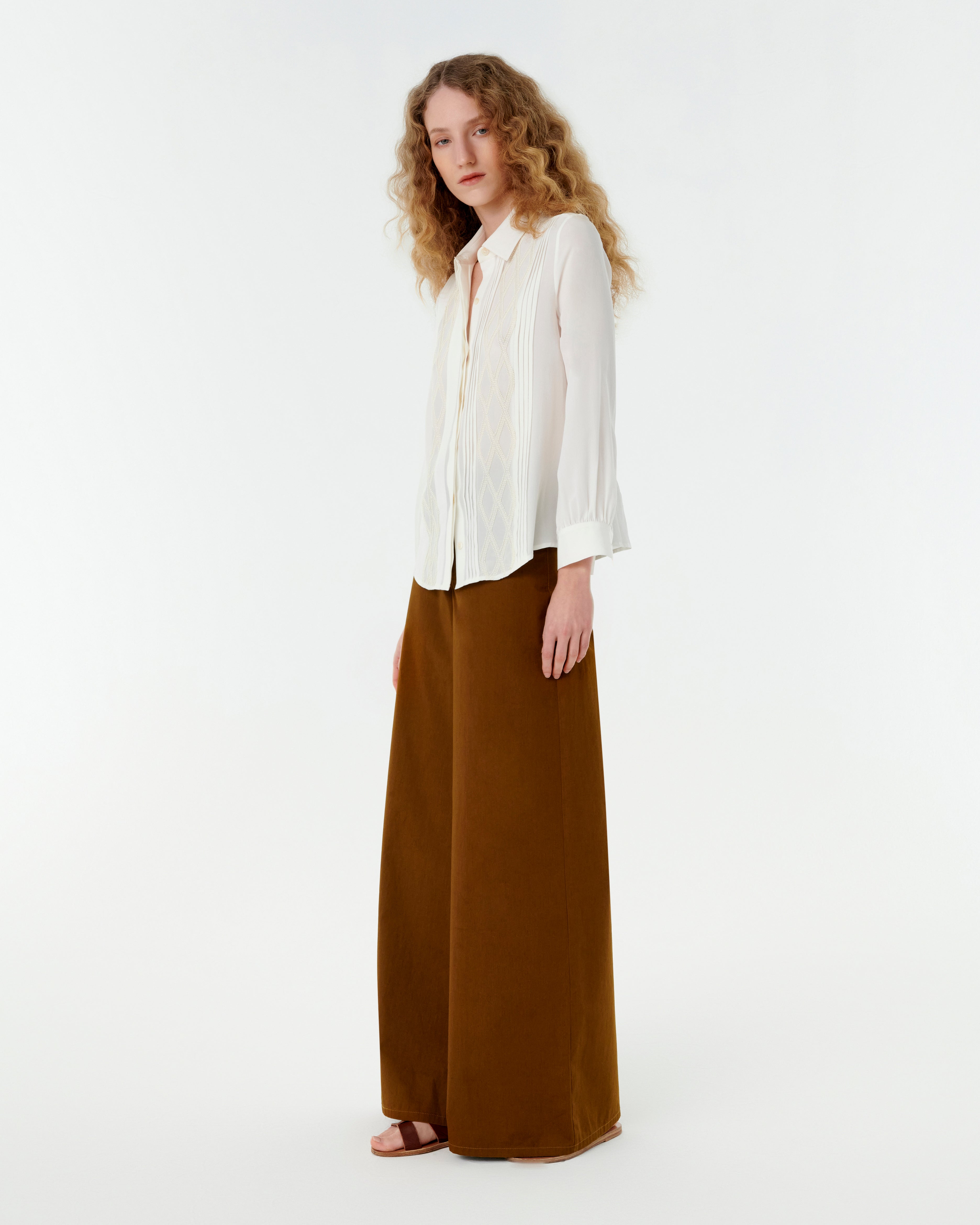 Edna Shirt with Japanese Peacock Embroidery