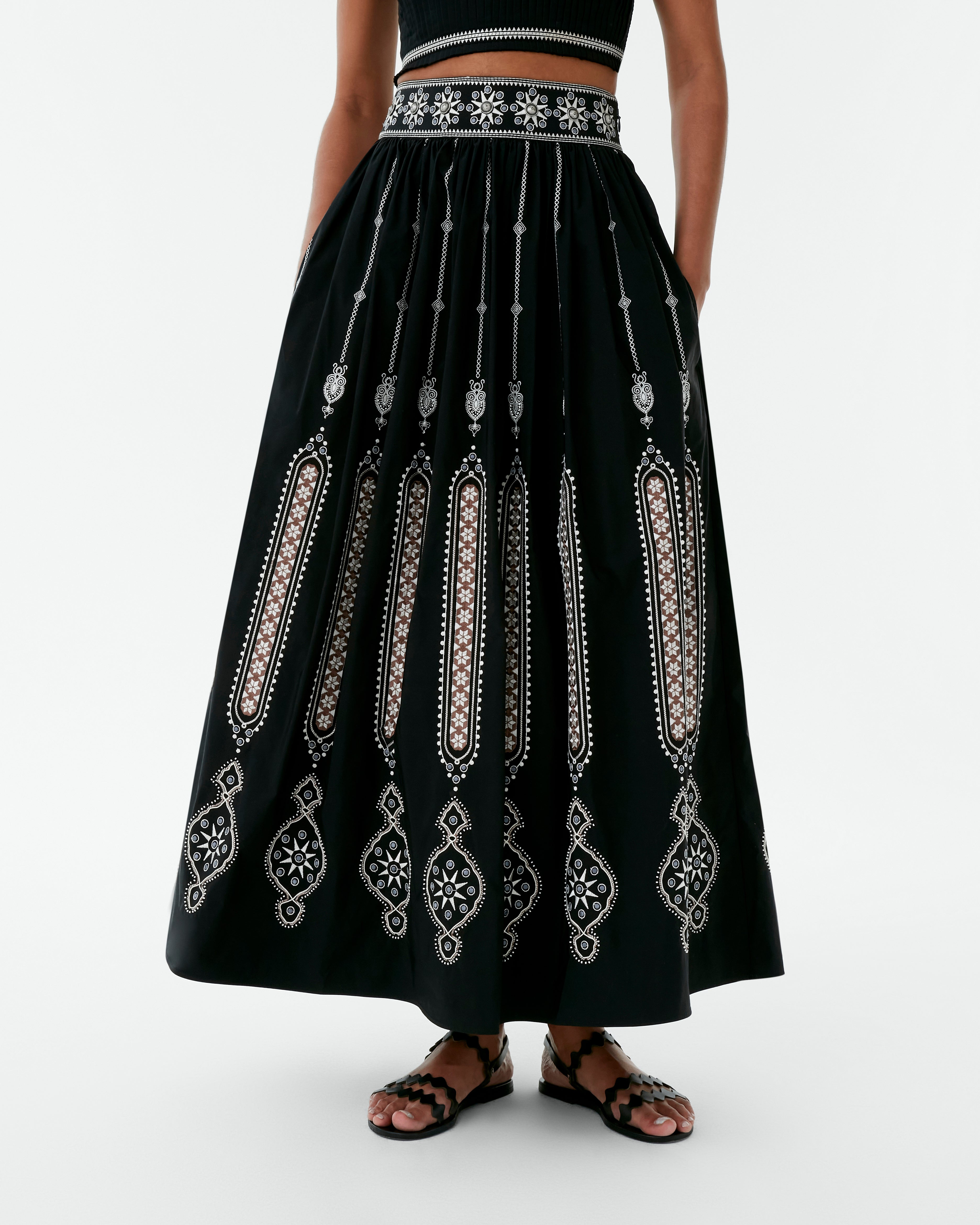 Ombretta Skirt with Byzantine Embroidery