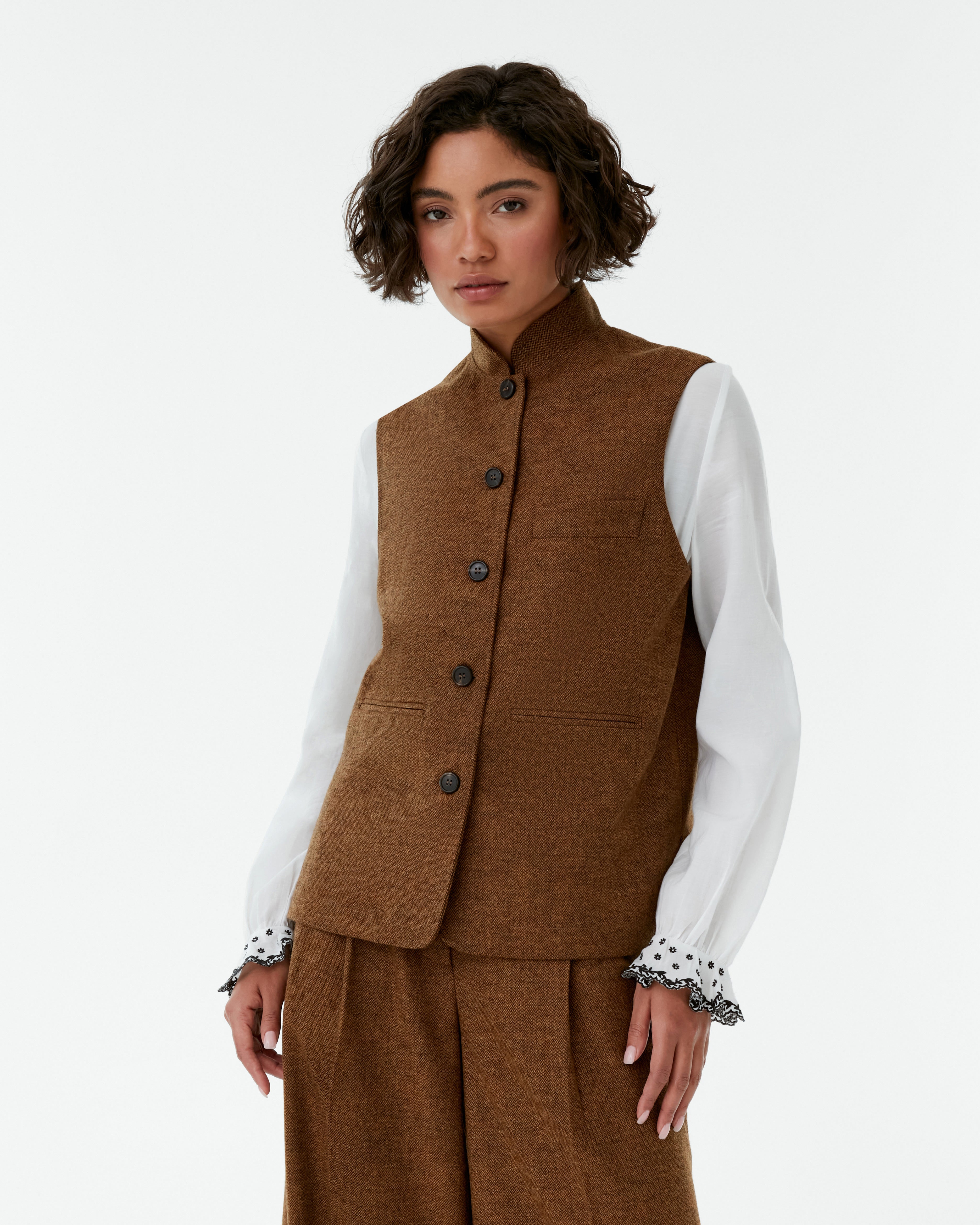 Nehru Vest in Himalayan Tweed