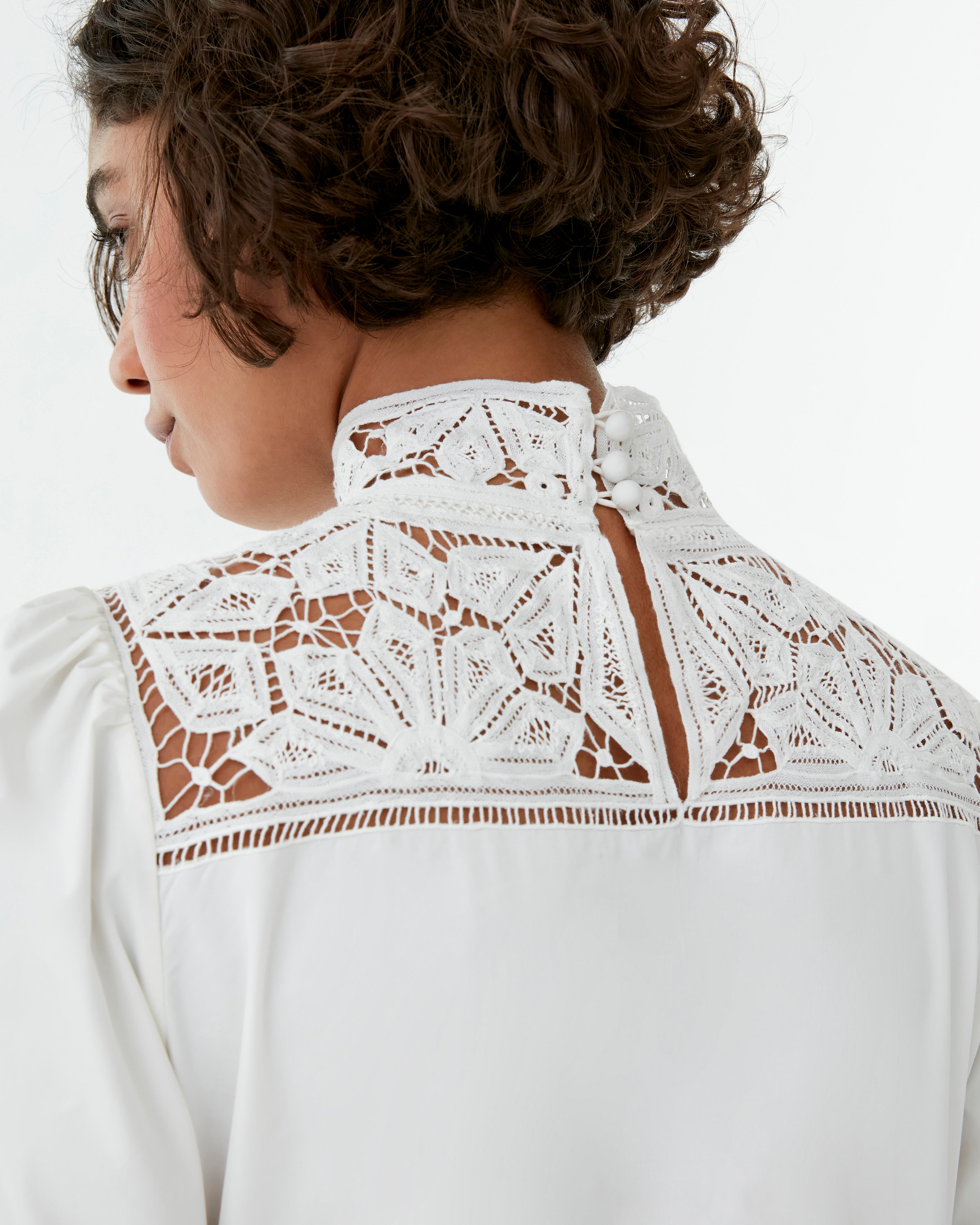 Mikha Blouse with Embroidery Lace