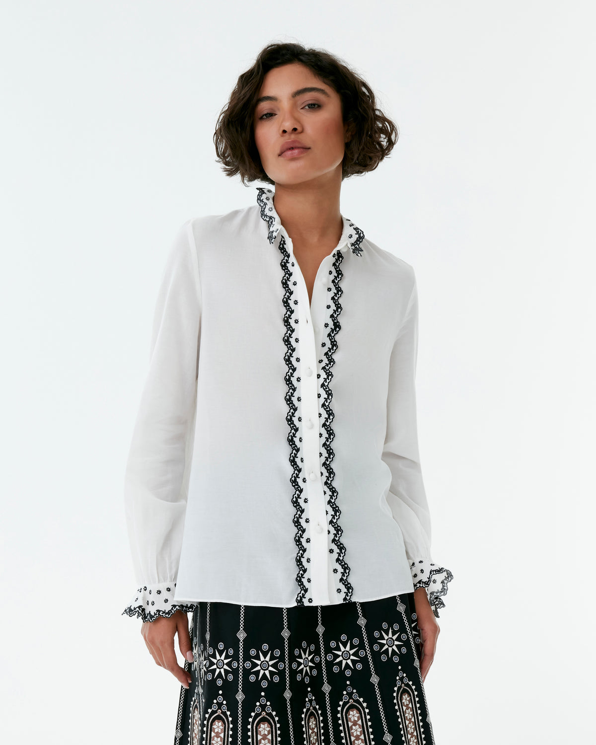 Isla Shirt with Polka Lace
