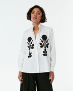 Olla Shirt with Black Rose Embroidery