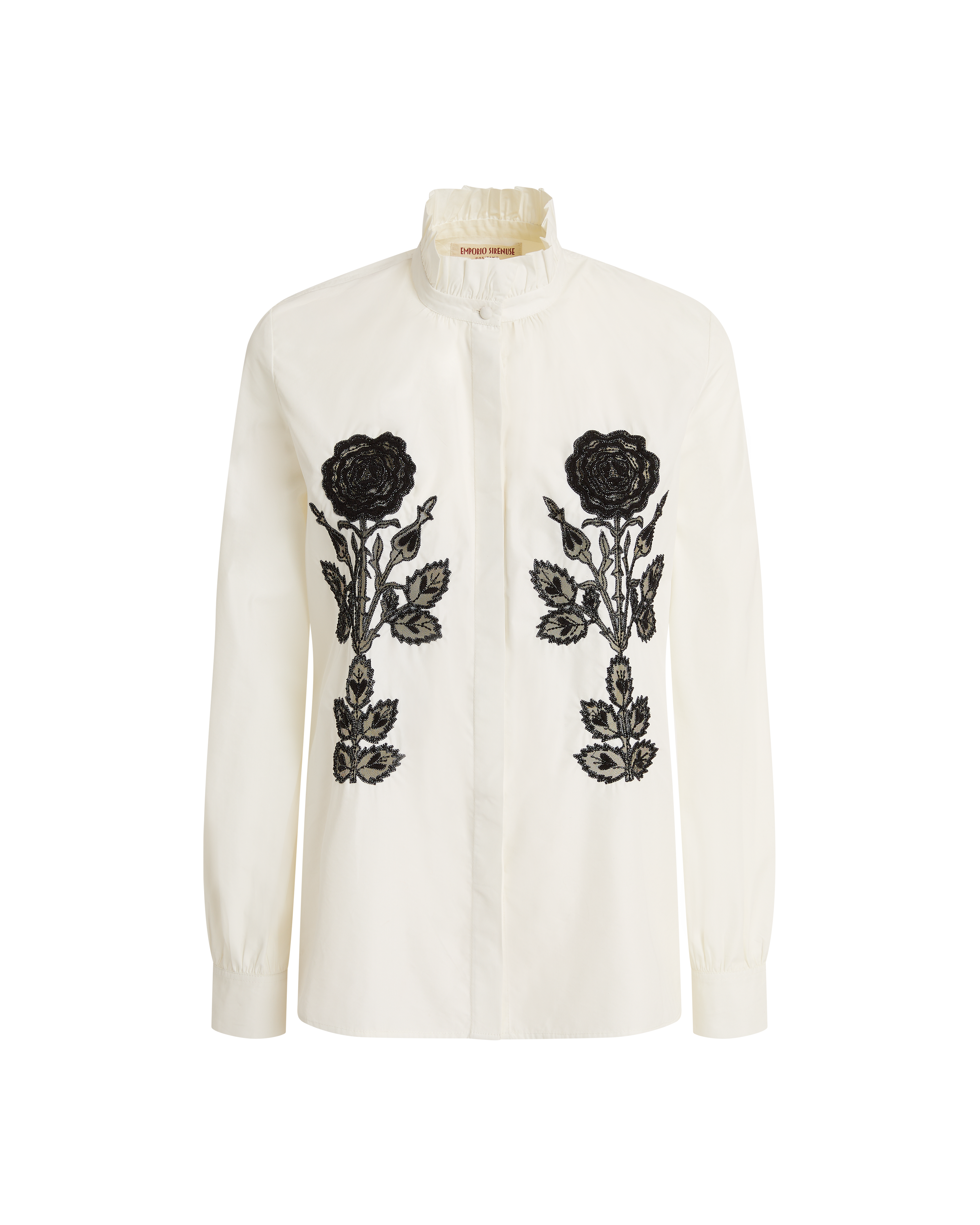 Olla Shirt with Black Rose Embroidery