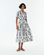 Claudia Dress in Black Rose Print