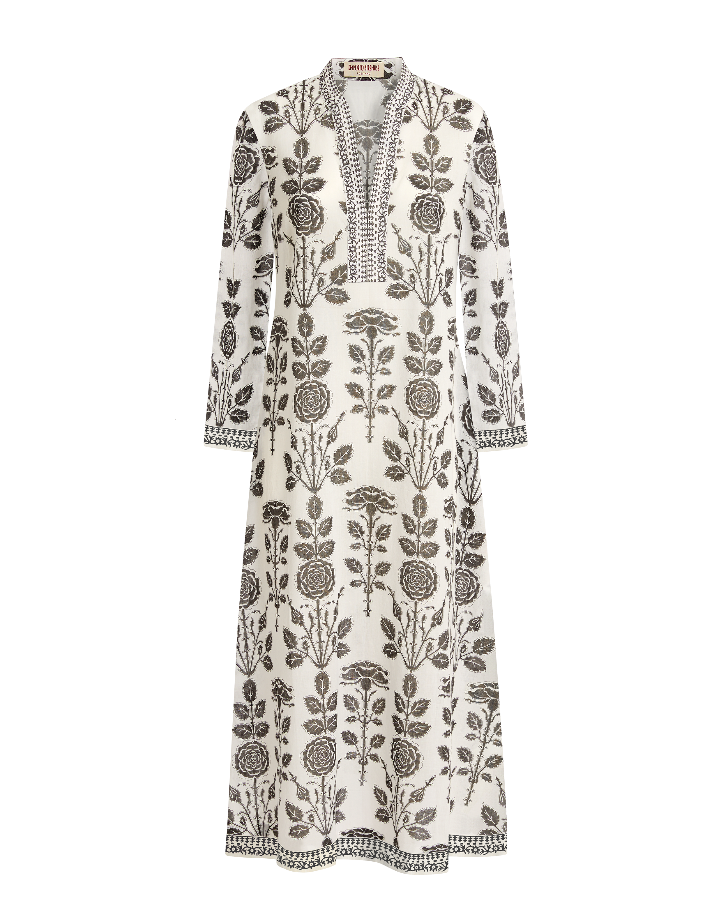 Jenna Caftan in Black Rose Print