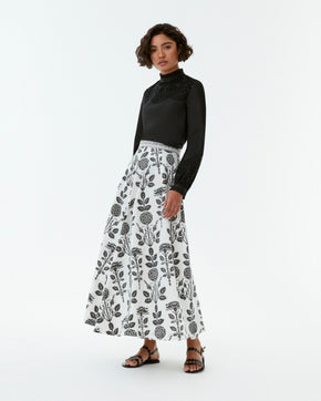 Amelianna Skirt in Black Rose Print
