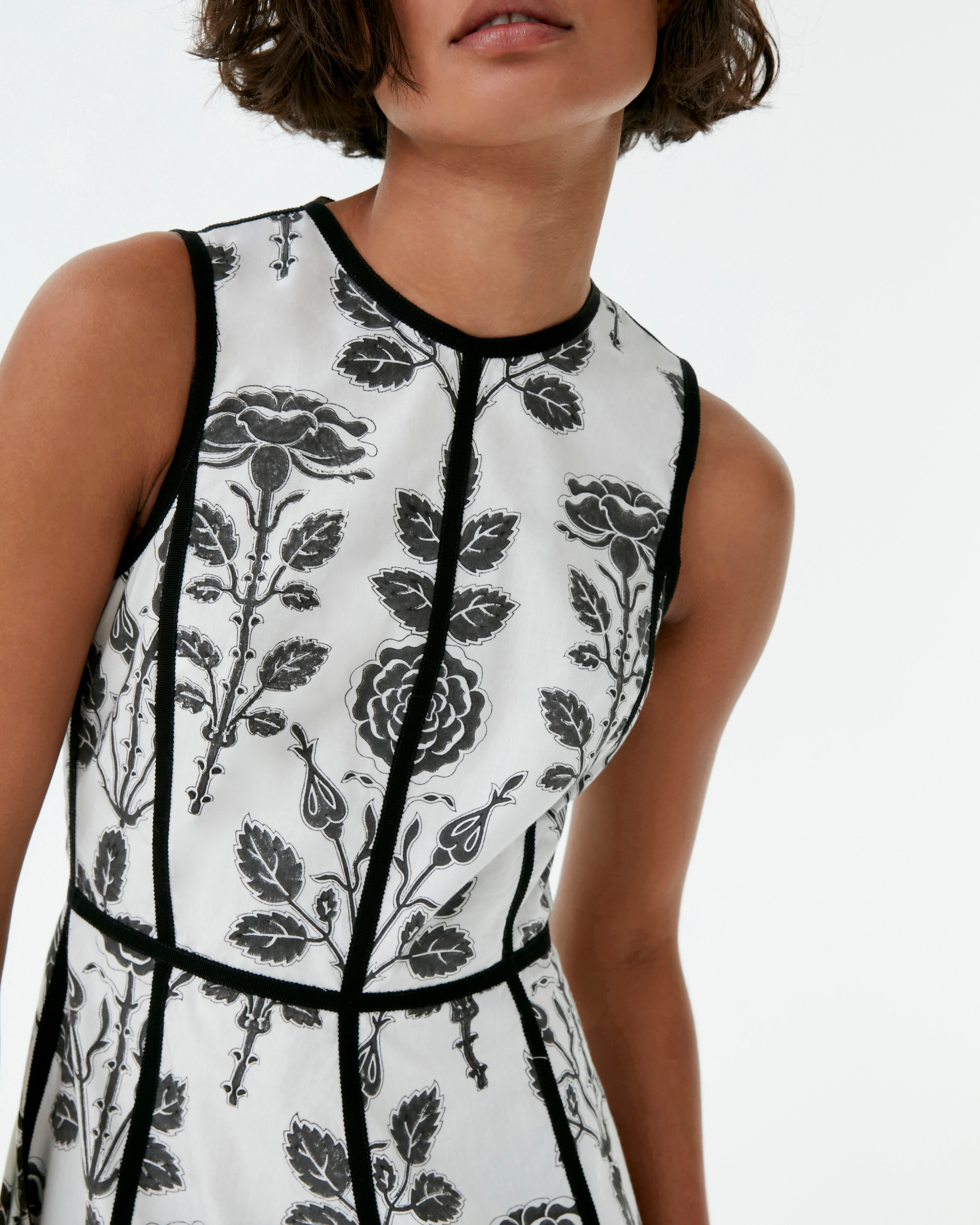 Clodette Dress in Black Rose Print