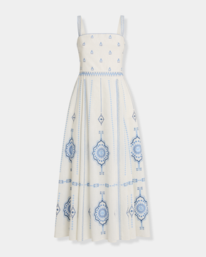 Aneeda Dress with Celestial Embroidery
