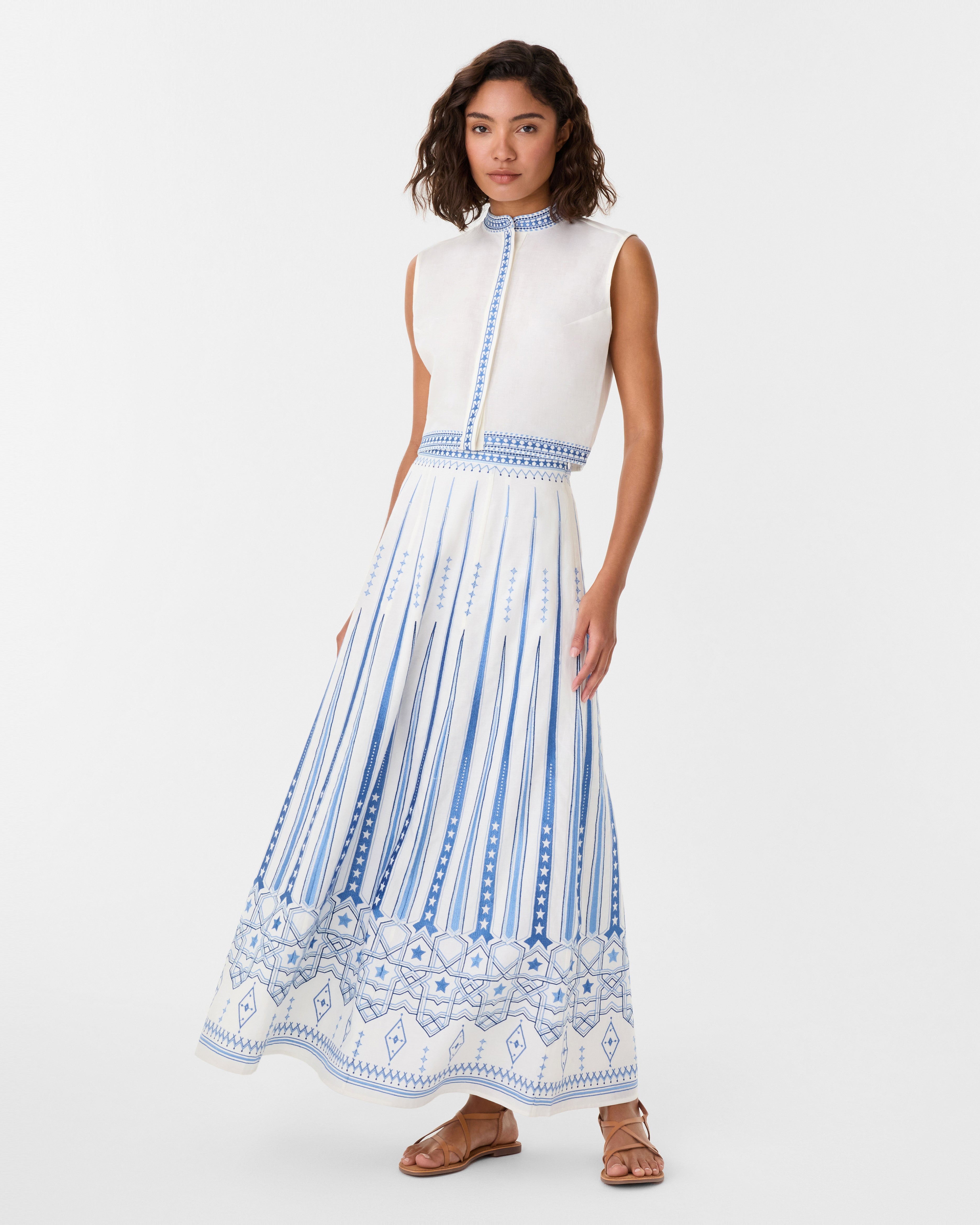Camille Skirt with Celestial Embroidery