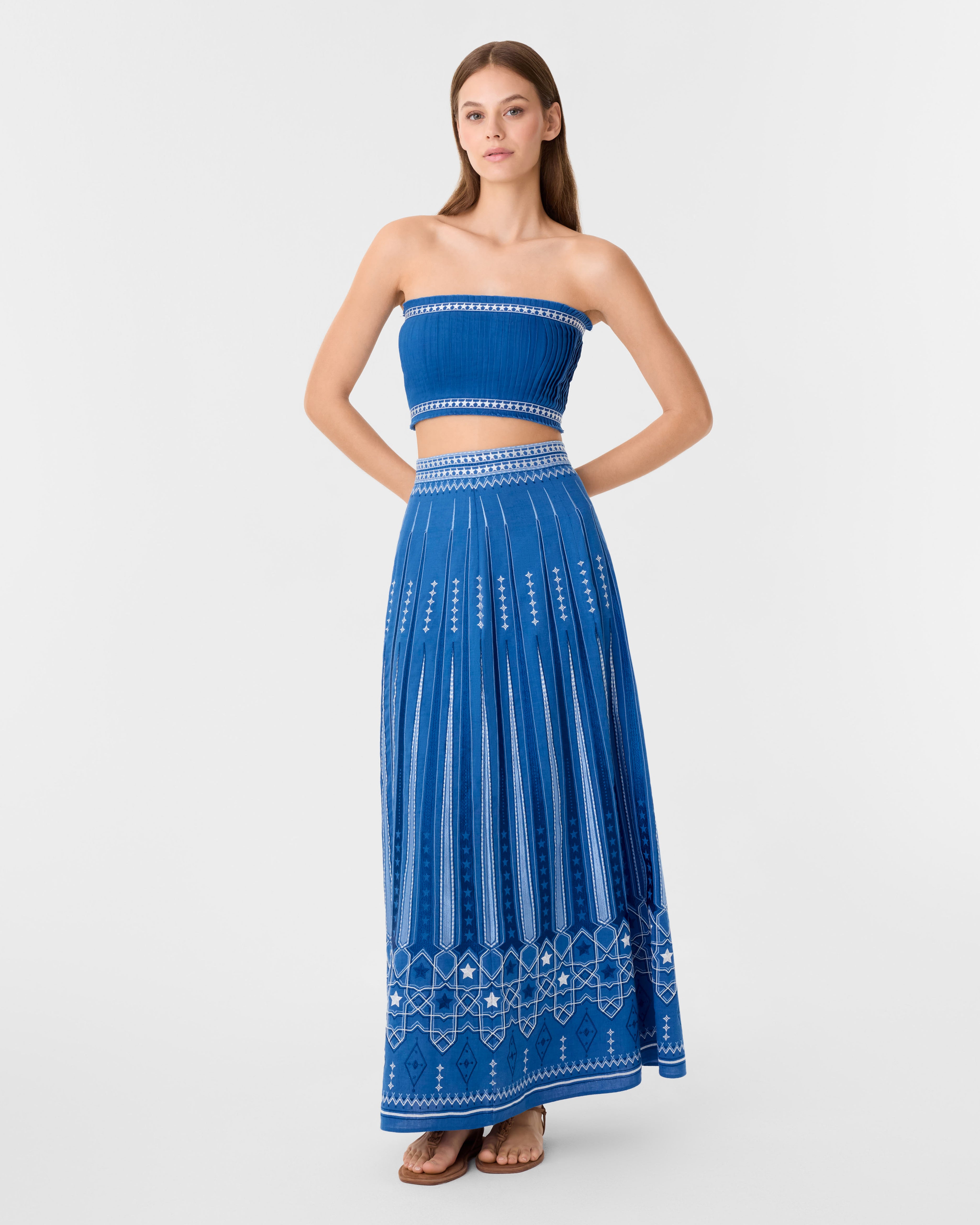 Camille Skirt with Celestial Embroidery