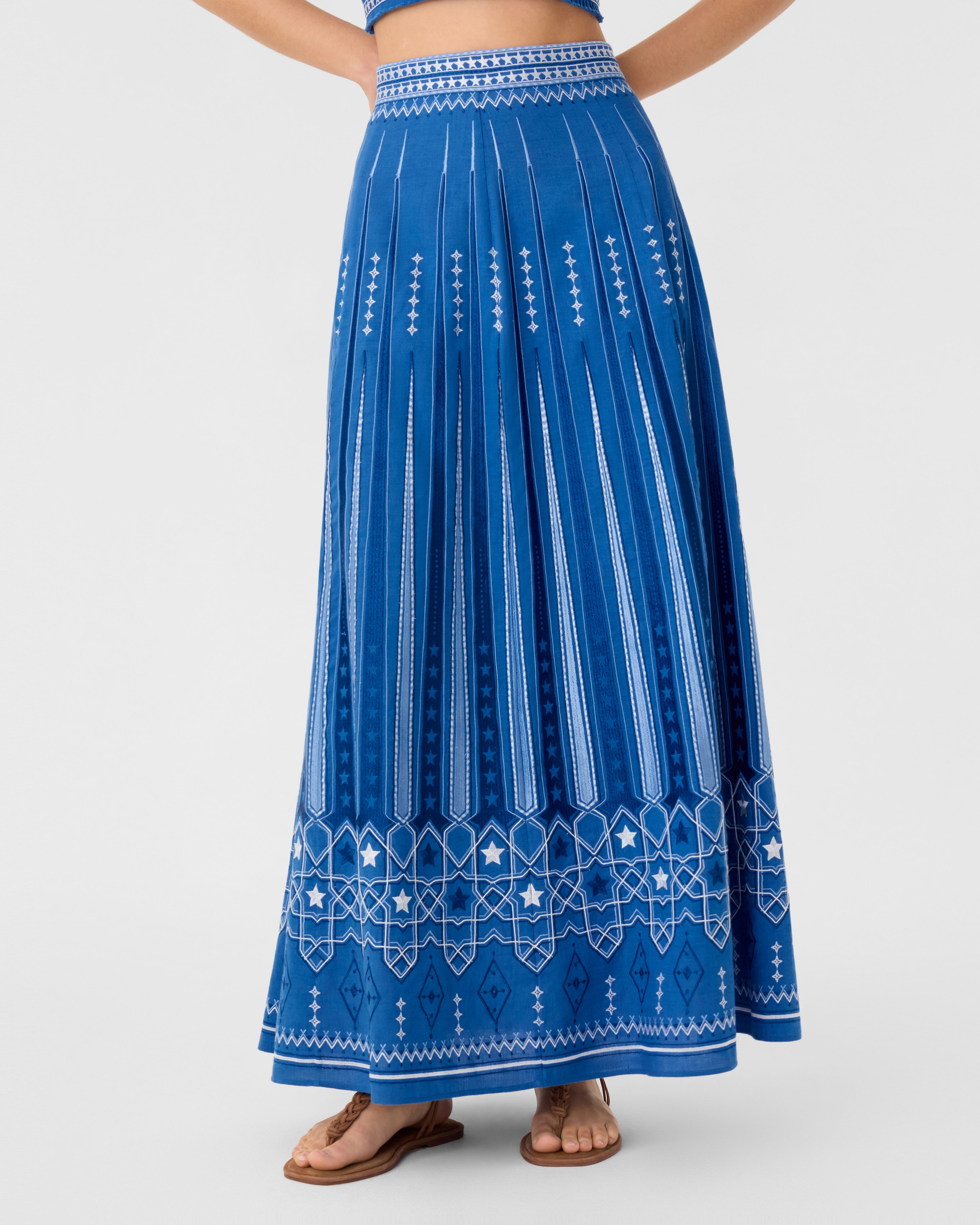 Camille Skirt with Celestial Embroidery