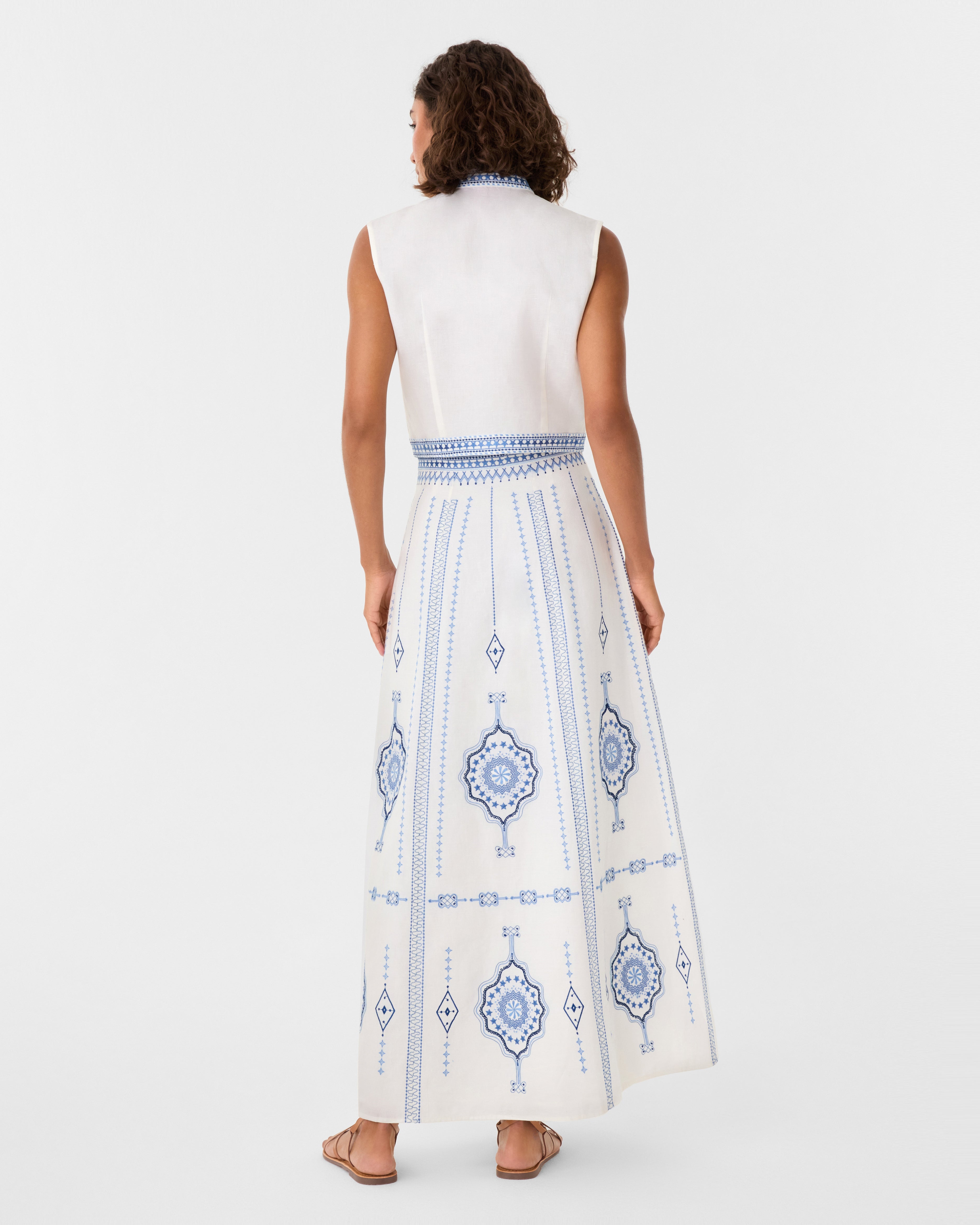 Camille Skirt with Soft Celestial Embroidery
