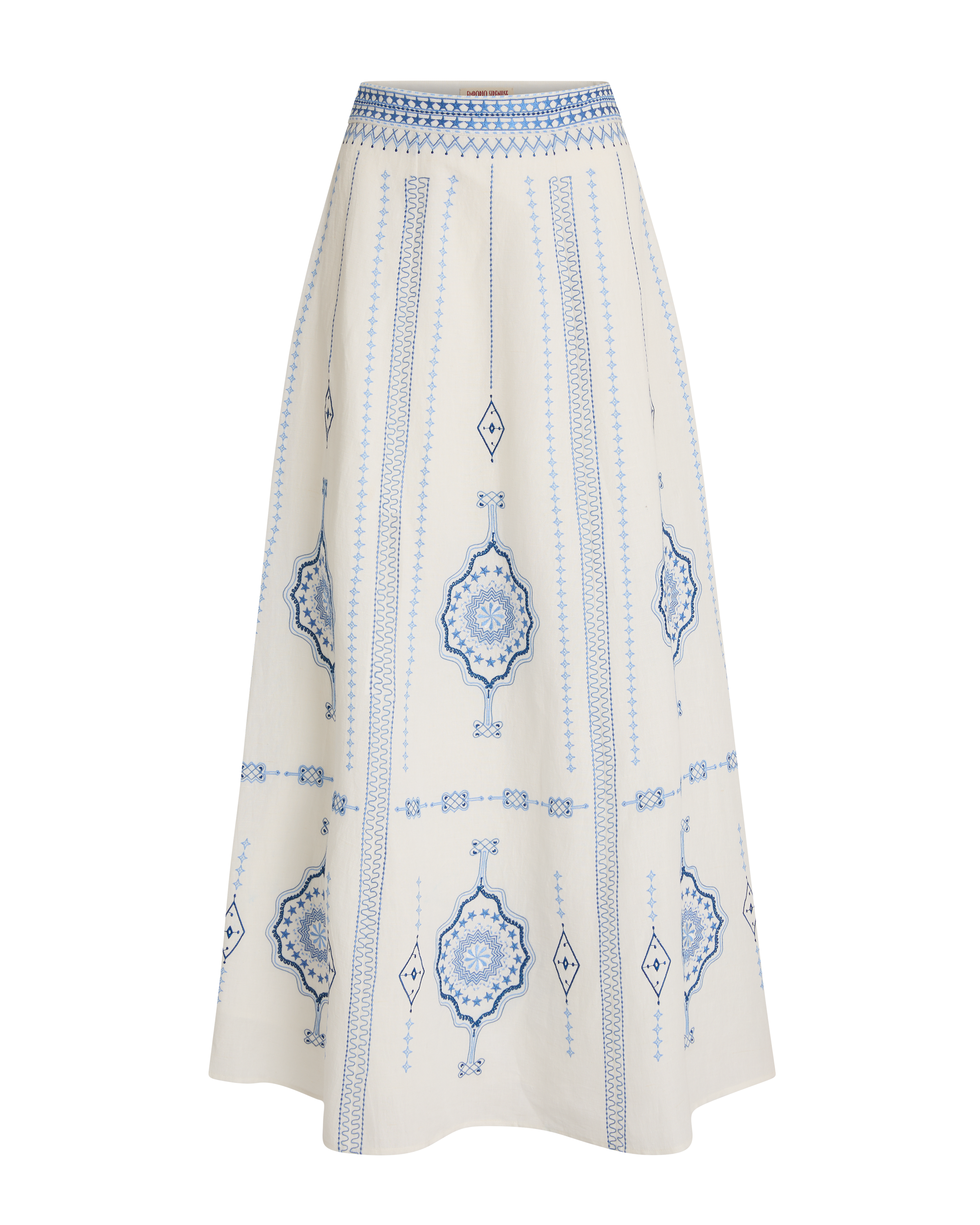 Camille Skirt with Soft Celestial Embroidery