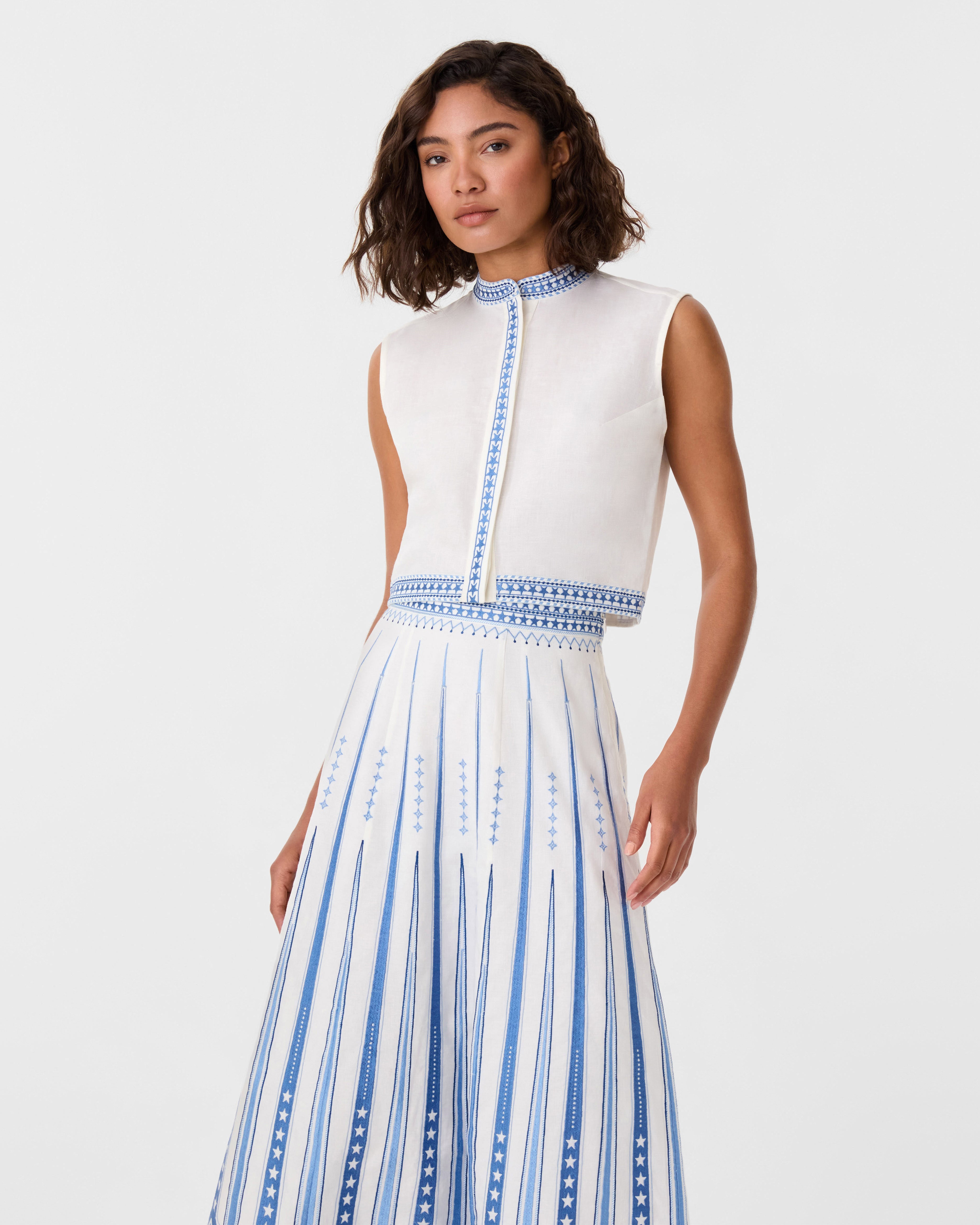 Andorra Top with Celestial Embroidery